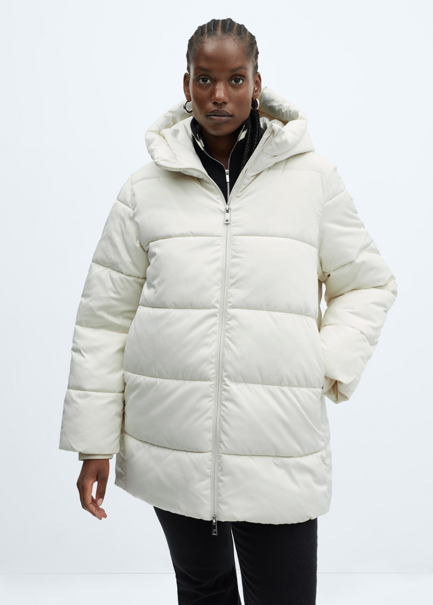 Hood quilted coat - Details of the article 5