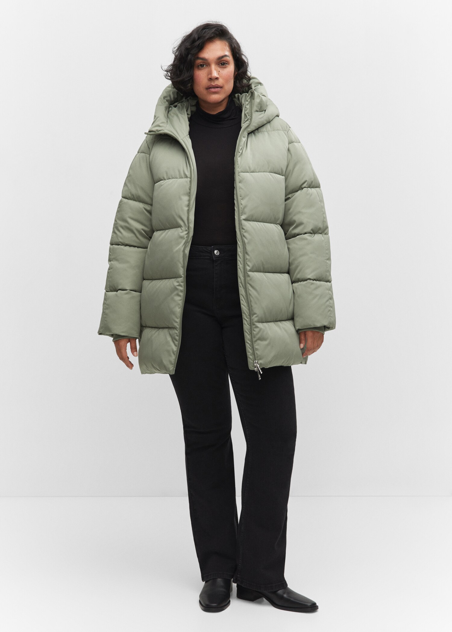 Hood quilted coat - Details of the article 3