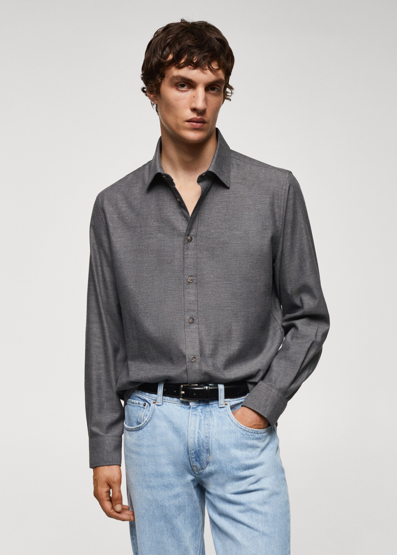 100% cotton fil-a-fil shirt - Plan mediu