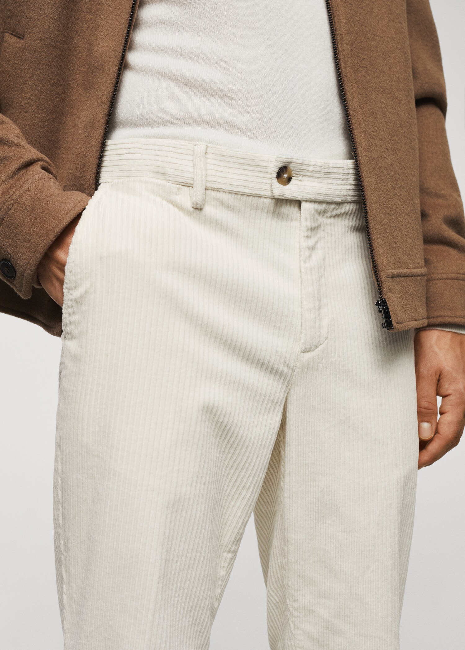 Slim fit corduroy trousers - Details of the article 1
