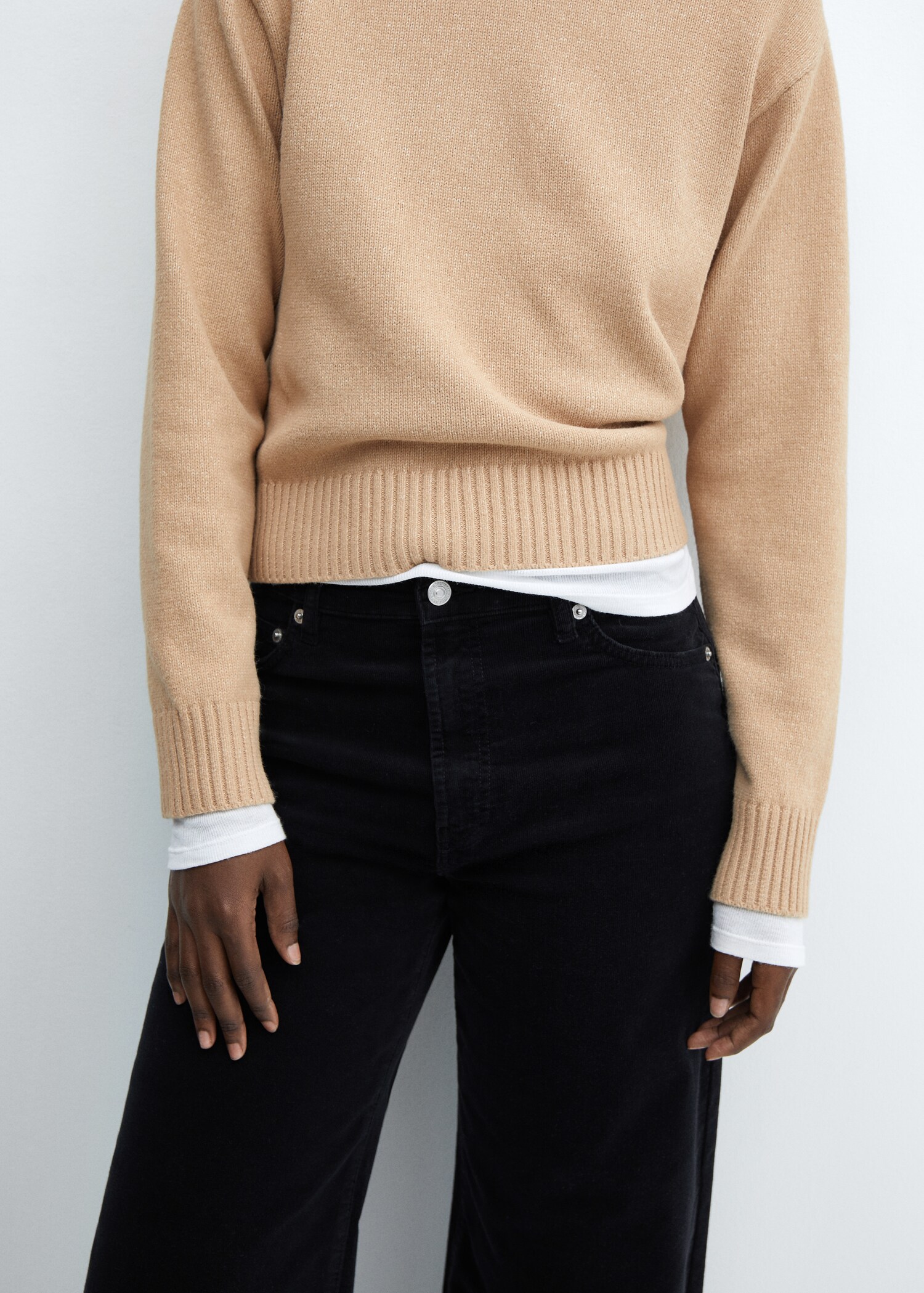 Straight mid-rise corduroy pants - Details of the article 6