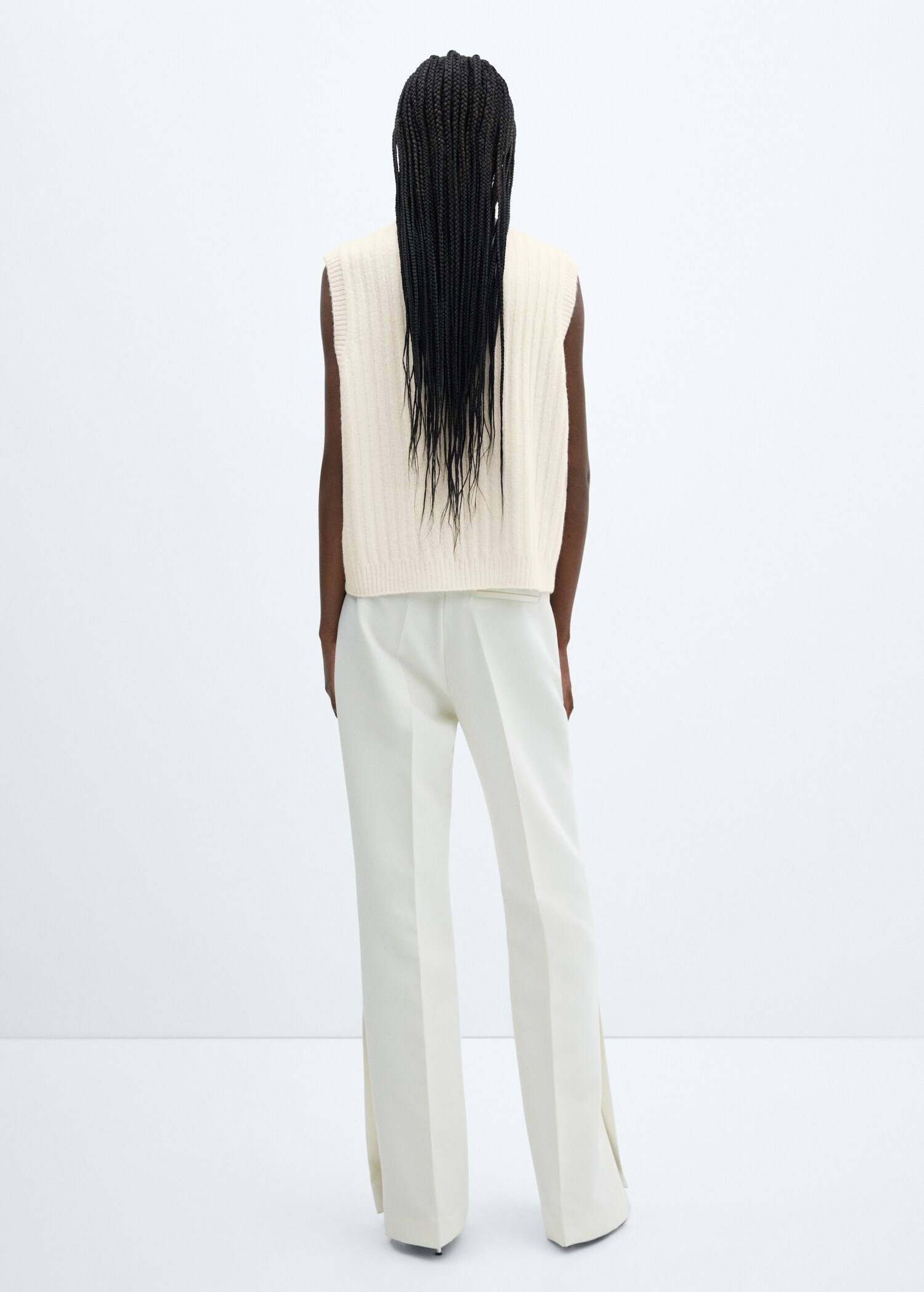 Ribbed turtleneck gilet - Reverse of the article