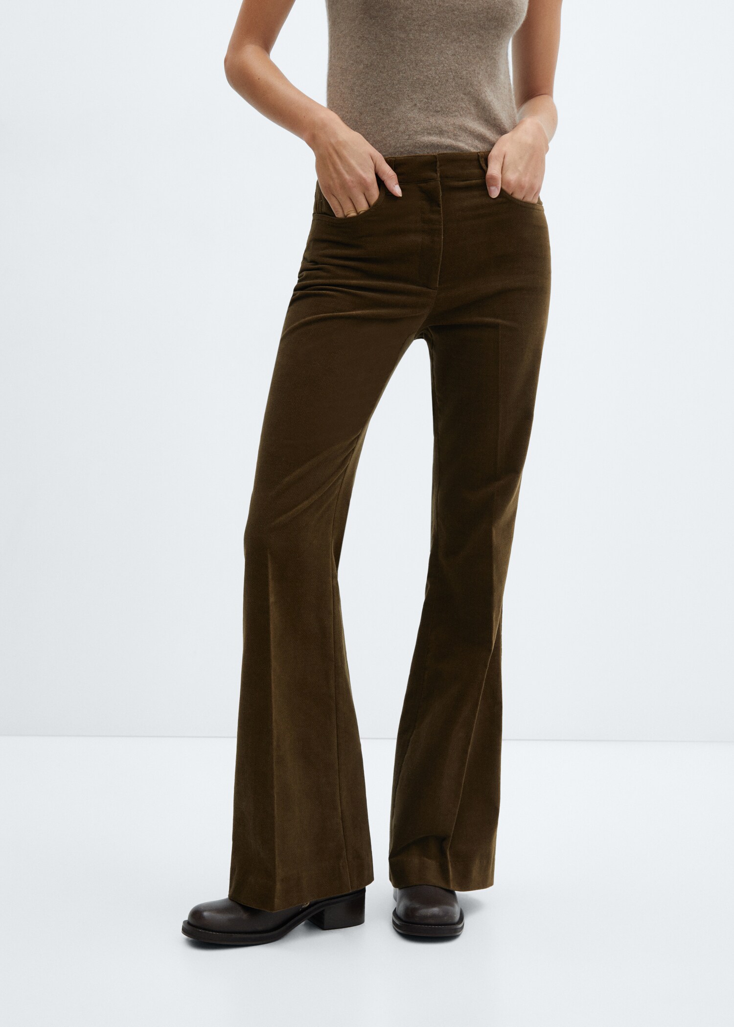 Pantalon costume velours ras - Plan moyen