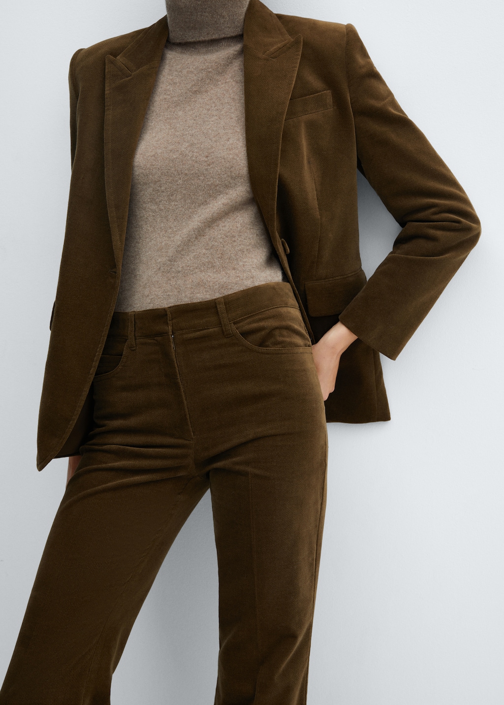 Mango pantalon velours femme best sale