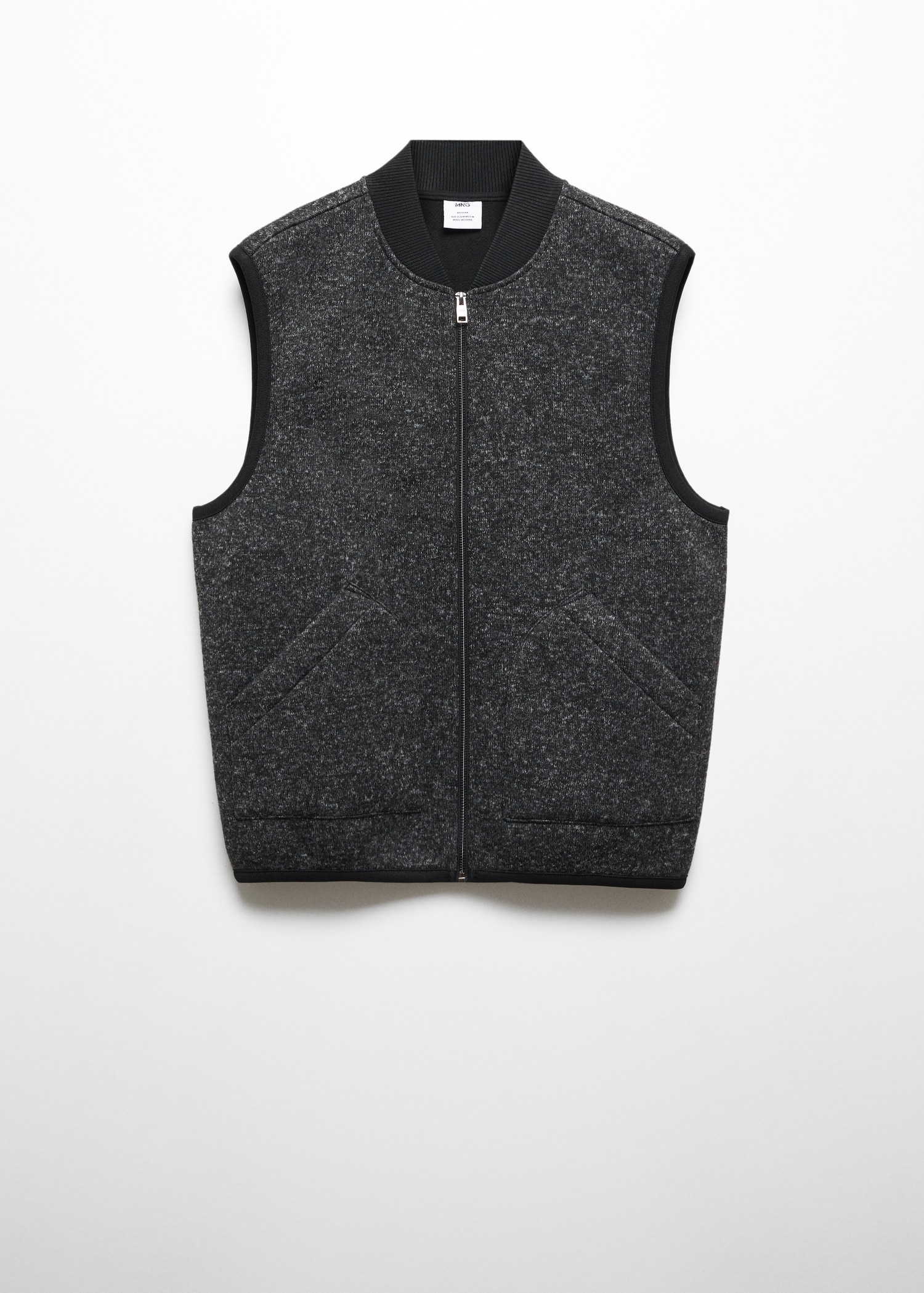 Marbled gilet with zip Men MANGO Vietnam