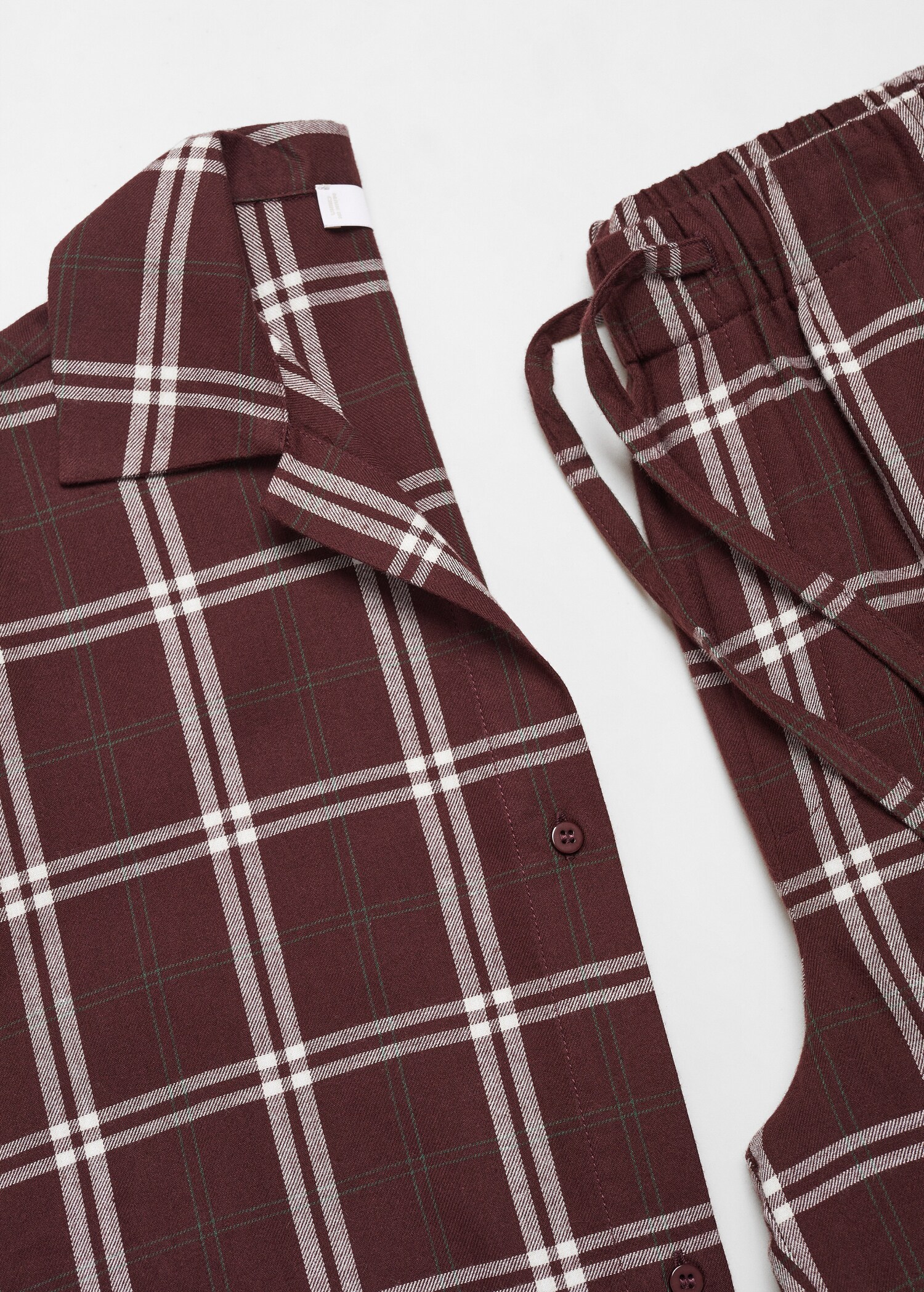 Camisa pijama cuadros franela - Detalle del artículo 8