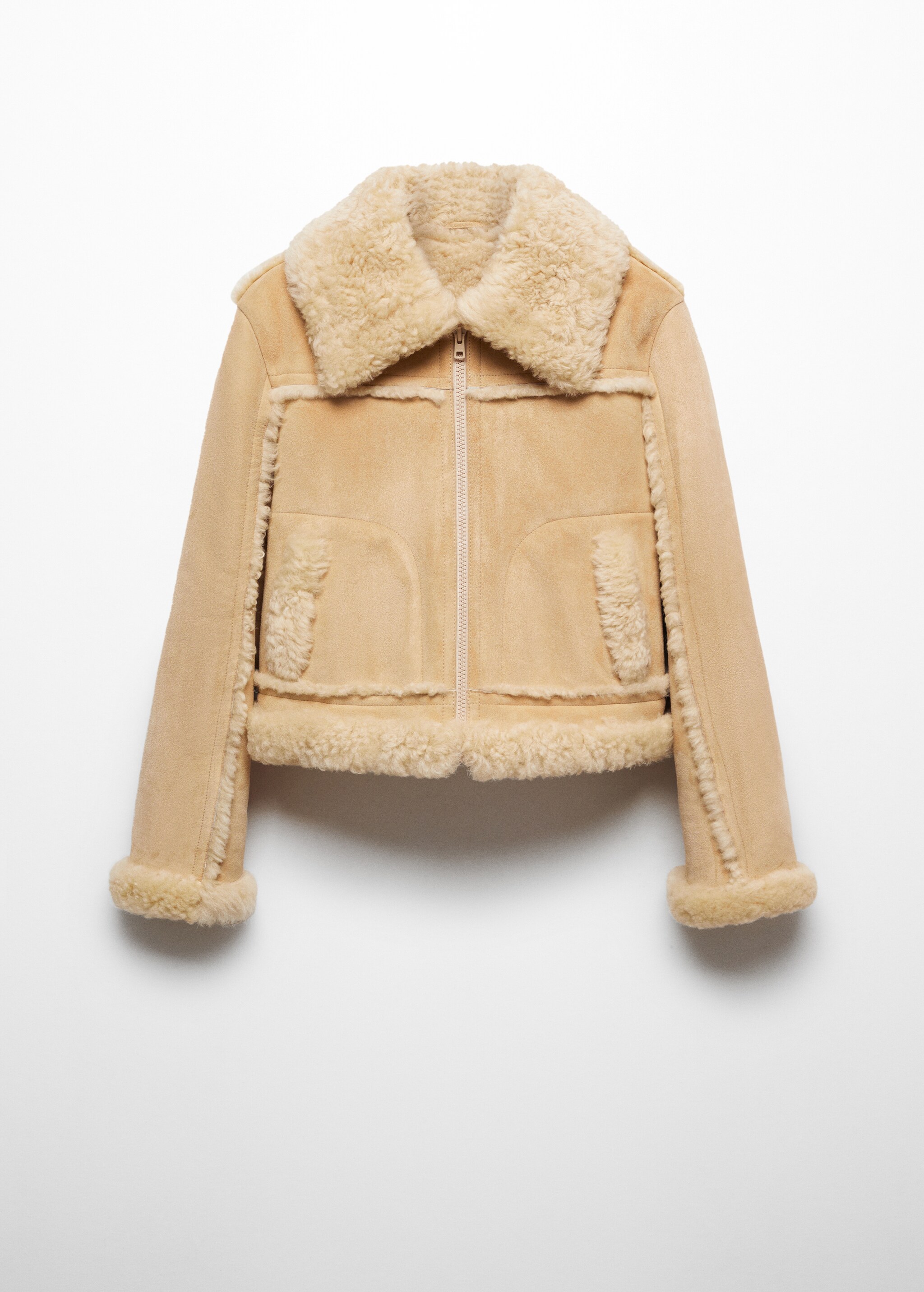 Shearling-lined leather jacket - Article without model