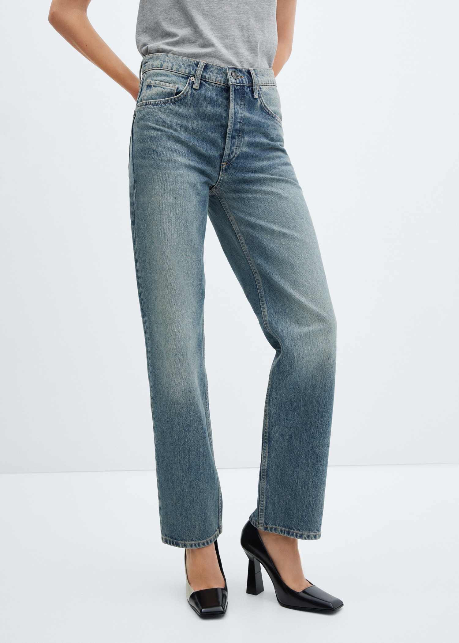 Mid-rise straight jeans Women MANGO China