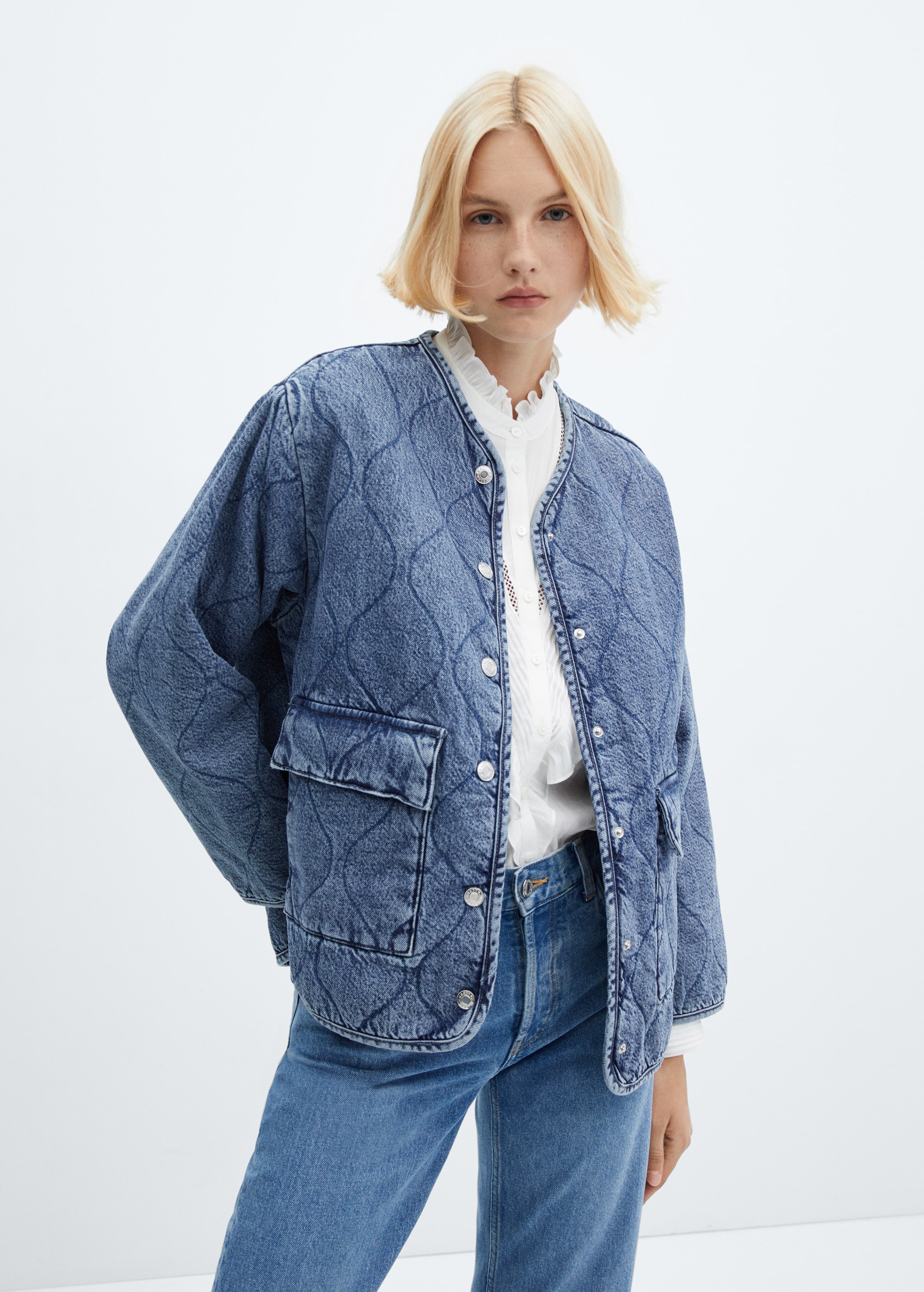 Veste Matelassée Blouson En Jean Femme Veste Matelassée Denim
