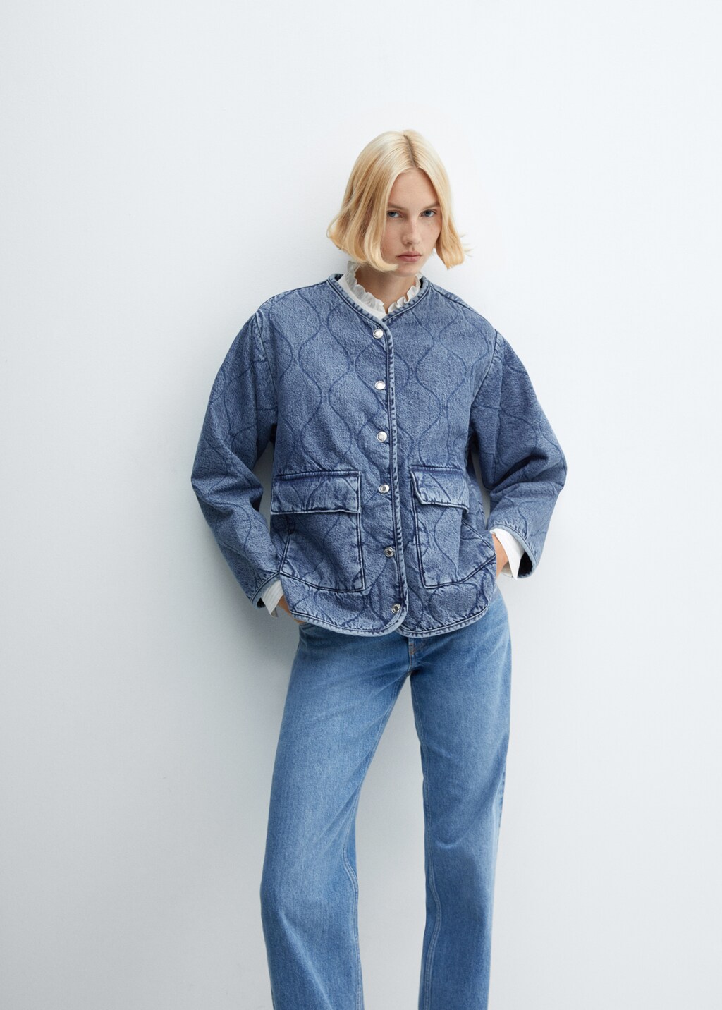 MAGOODGAN ♥ Cotton padded crop blue jean jacket 71c9aHaXqpL._AC_SY550_.jpg