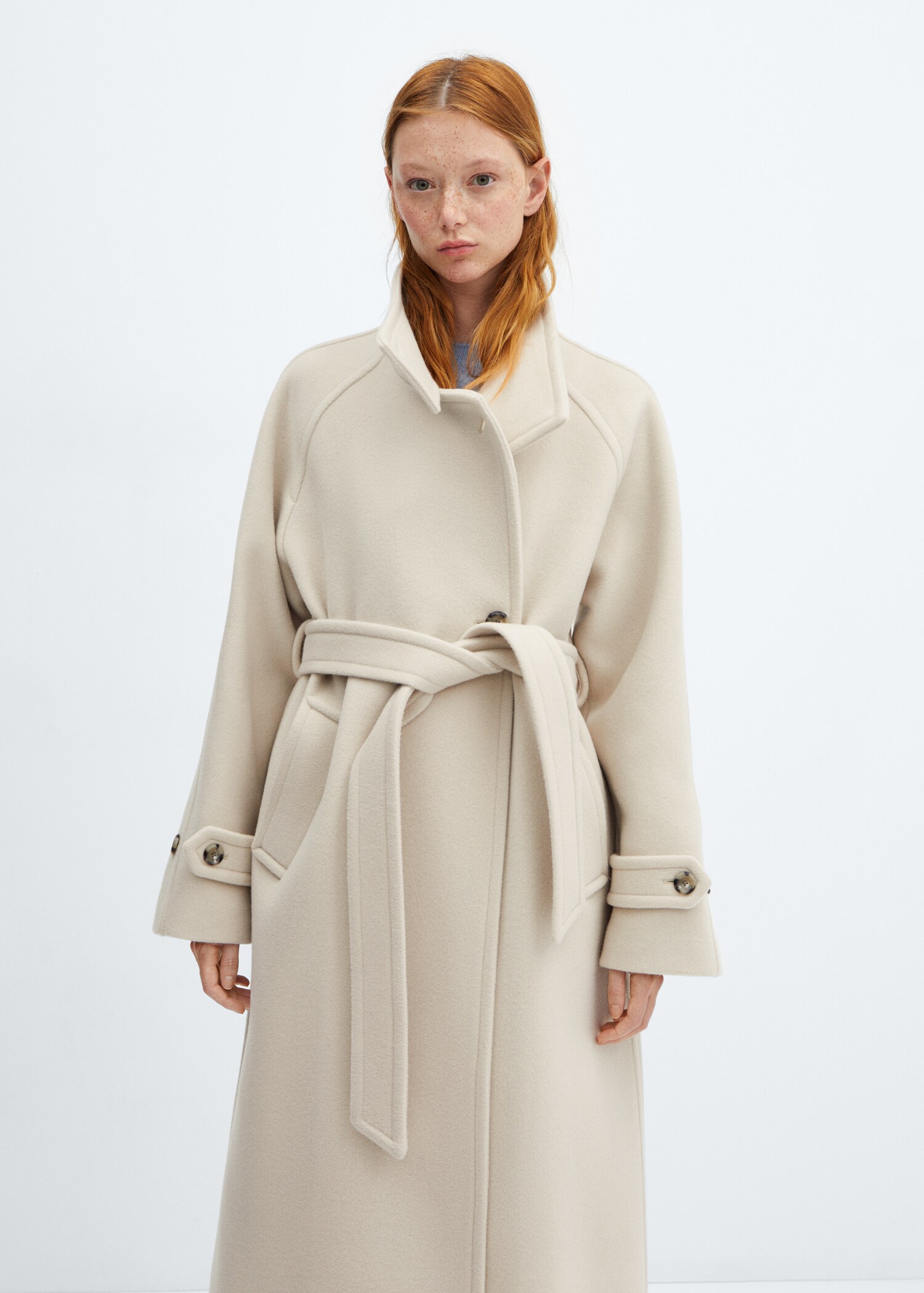 Turtleneck virgin wool coat - Medium plane