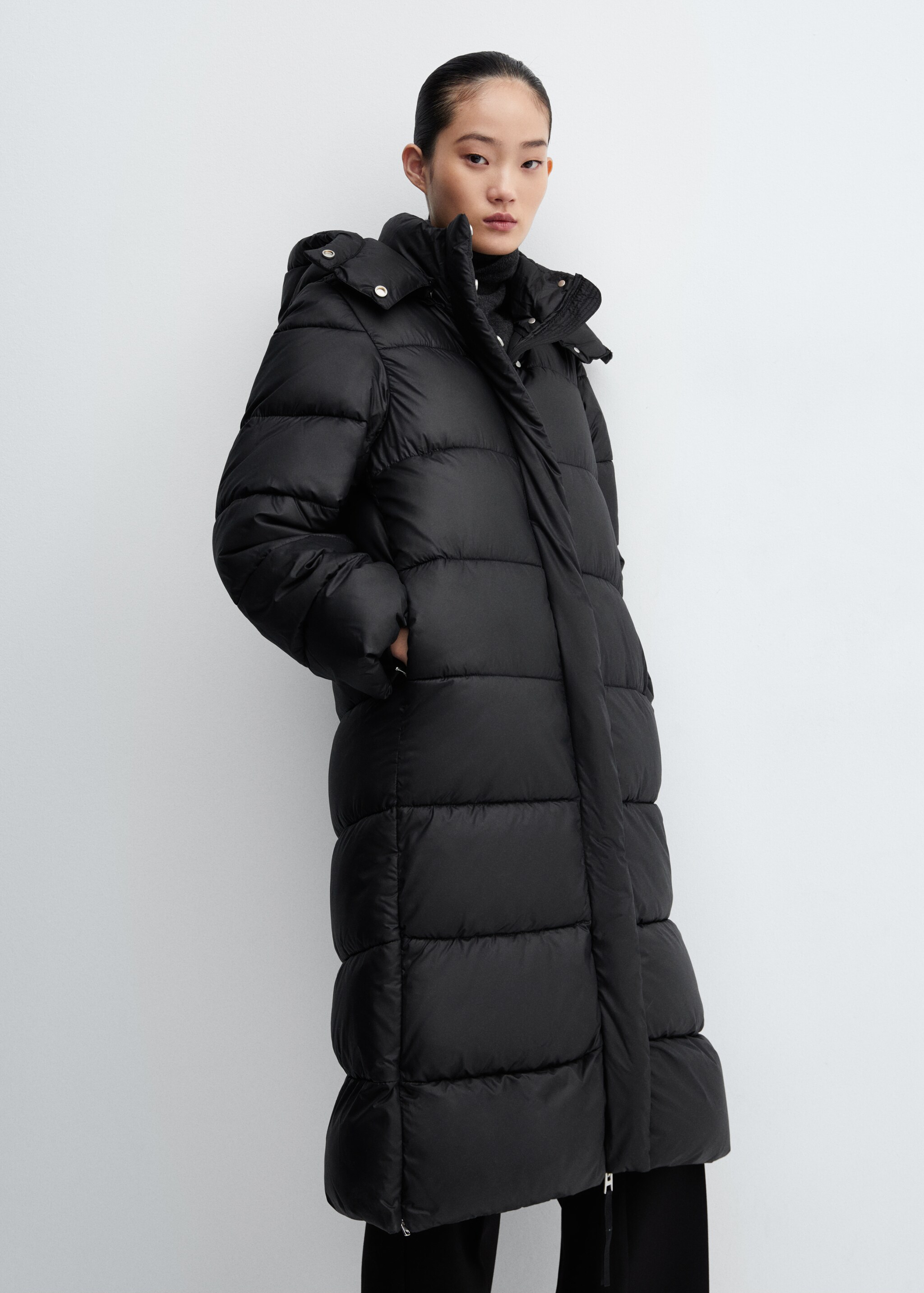 Hooded water-repellent quilted jacket - Details of the article 2