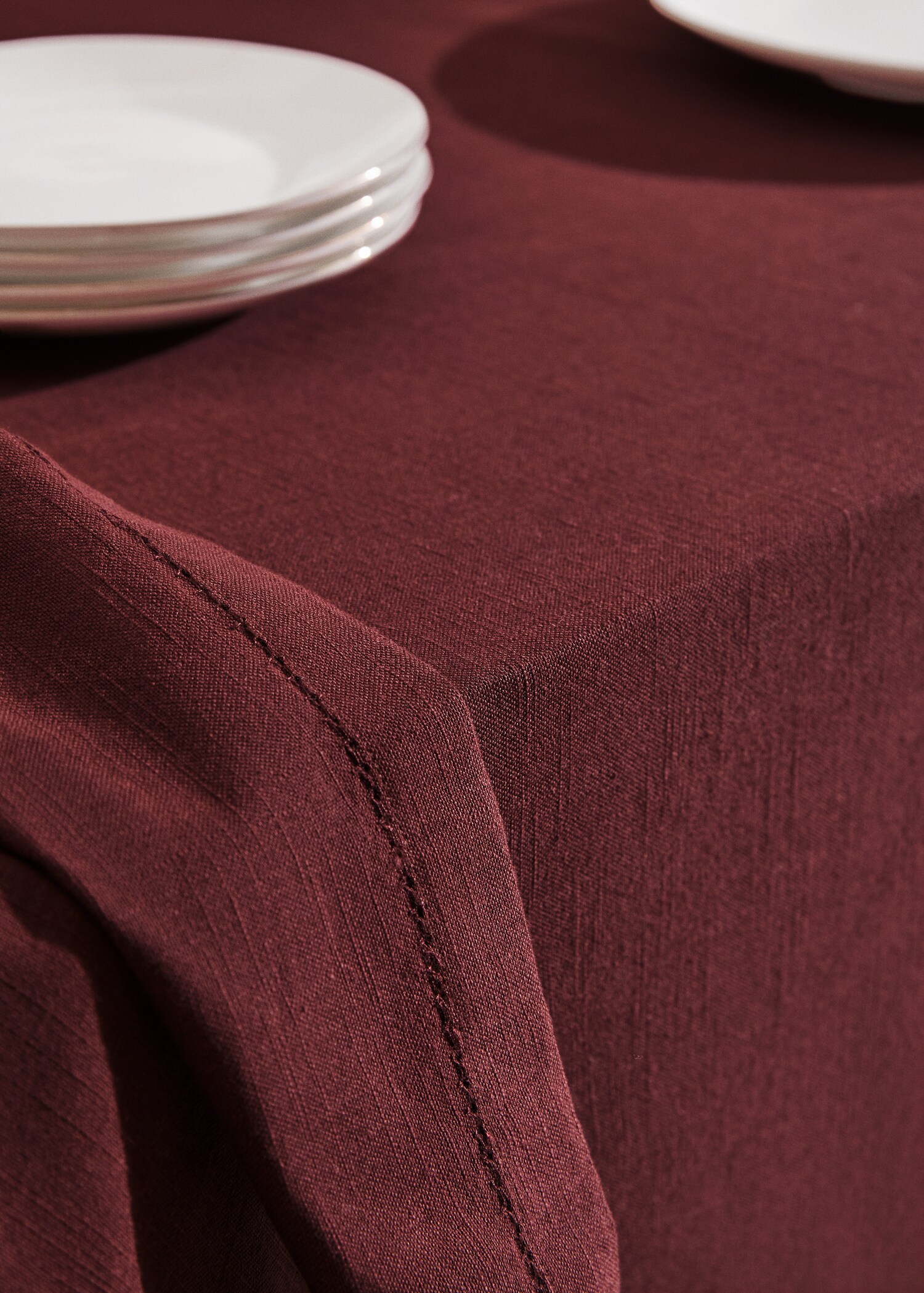Hemstitch embroidered tablecloth 170x250cm - Details of the article 7