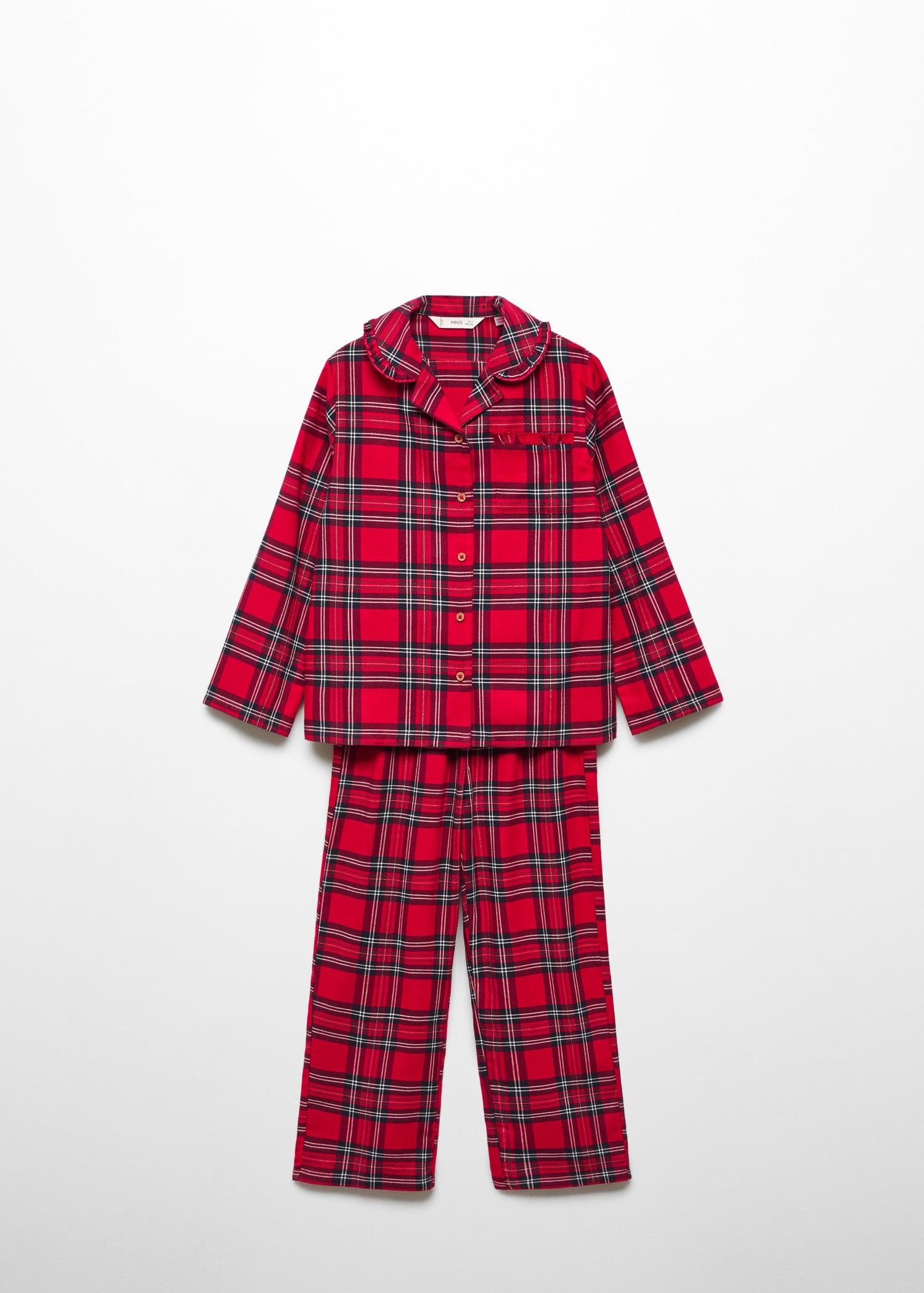 Pyjama Set Plaid Pajamas Boys Red Checked Pyjamas Two-pieces Check