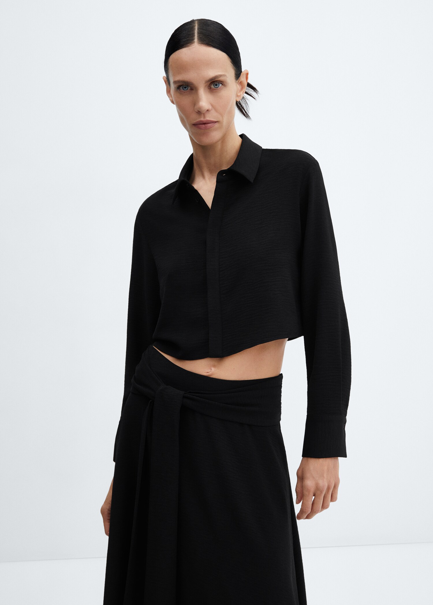 Chemise crop fluide - Plan moyen