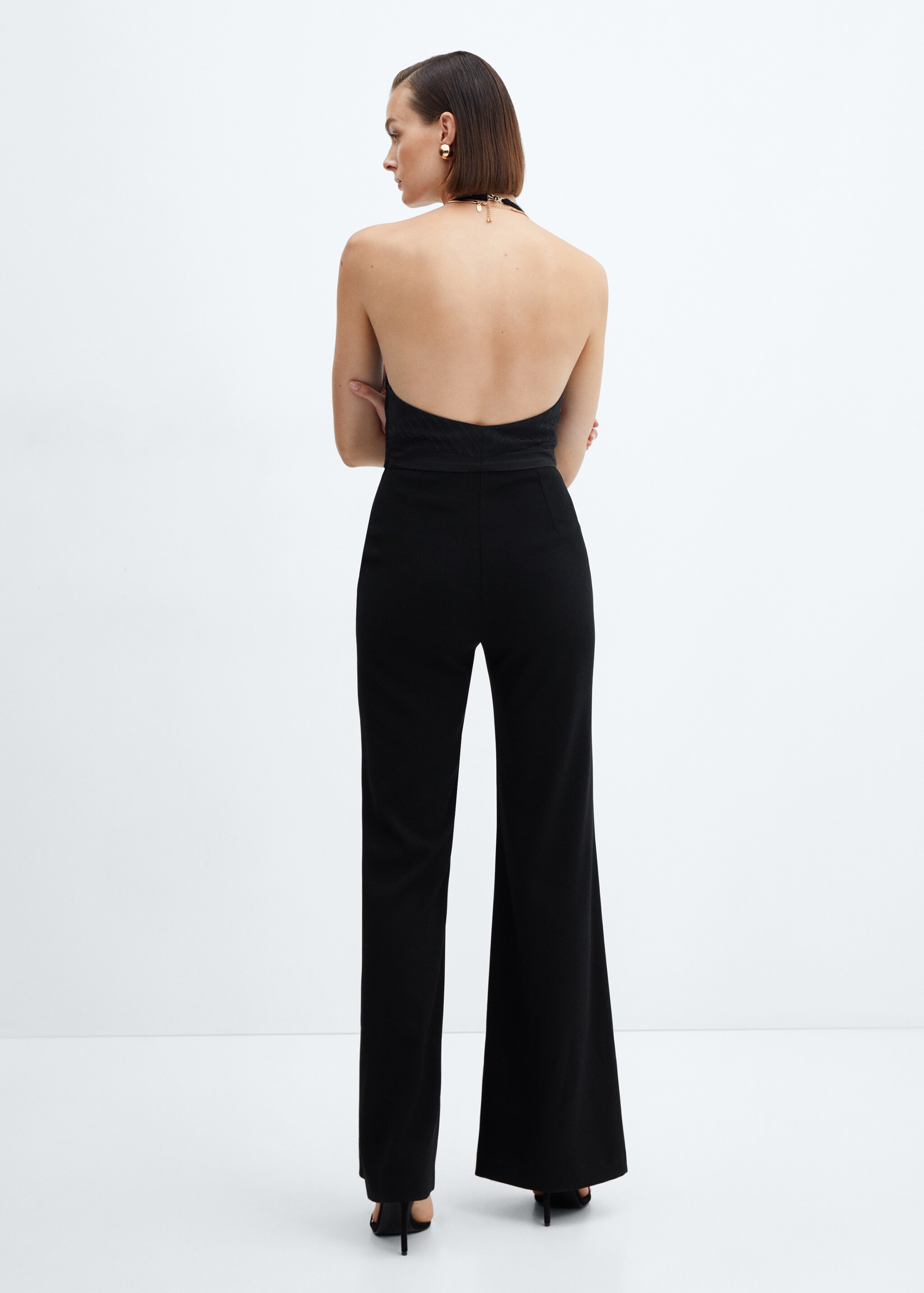 Low-cut jumpsuit with satin details - Reverse of the article