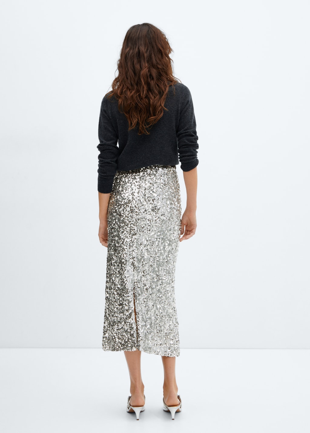 Sequin midi skirt