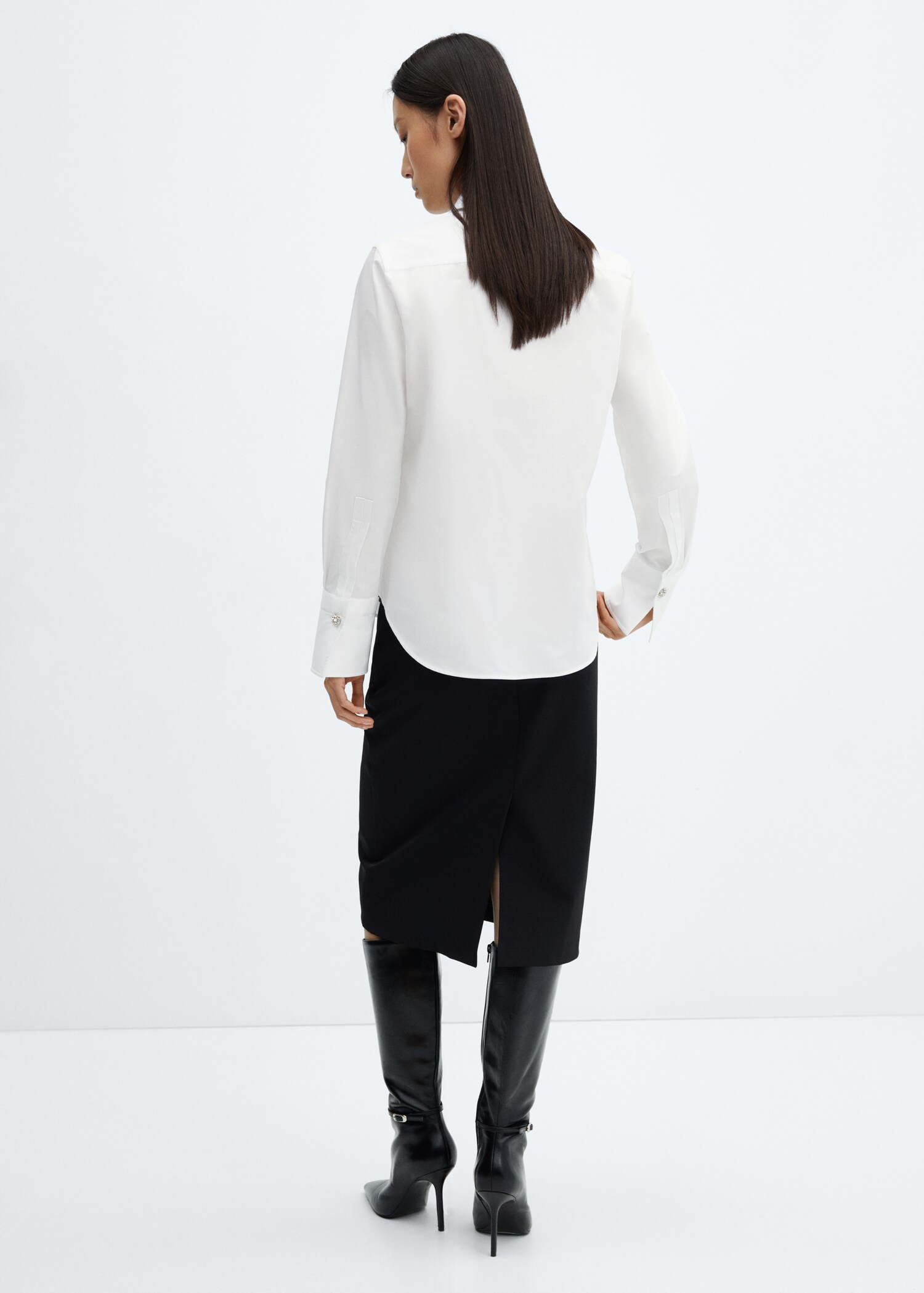 Chemise coton boutons bijoux  - Verso de l’article