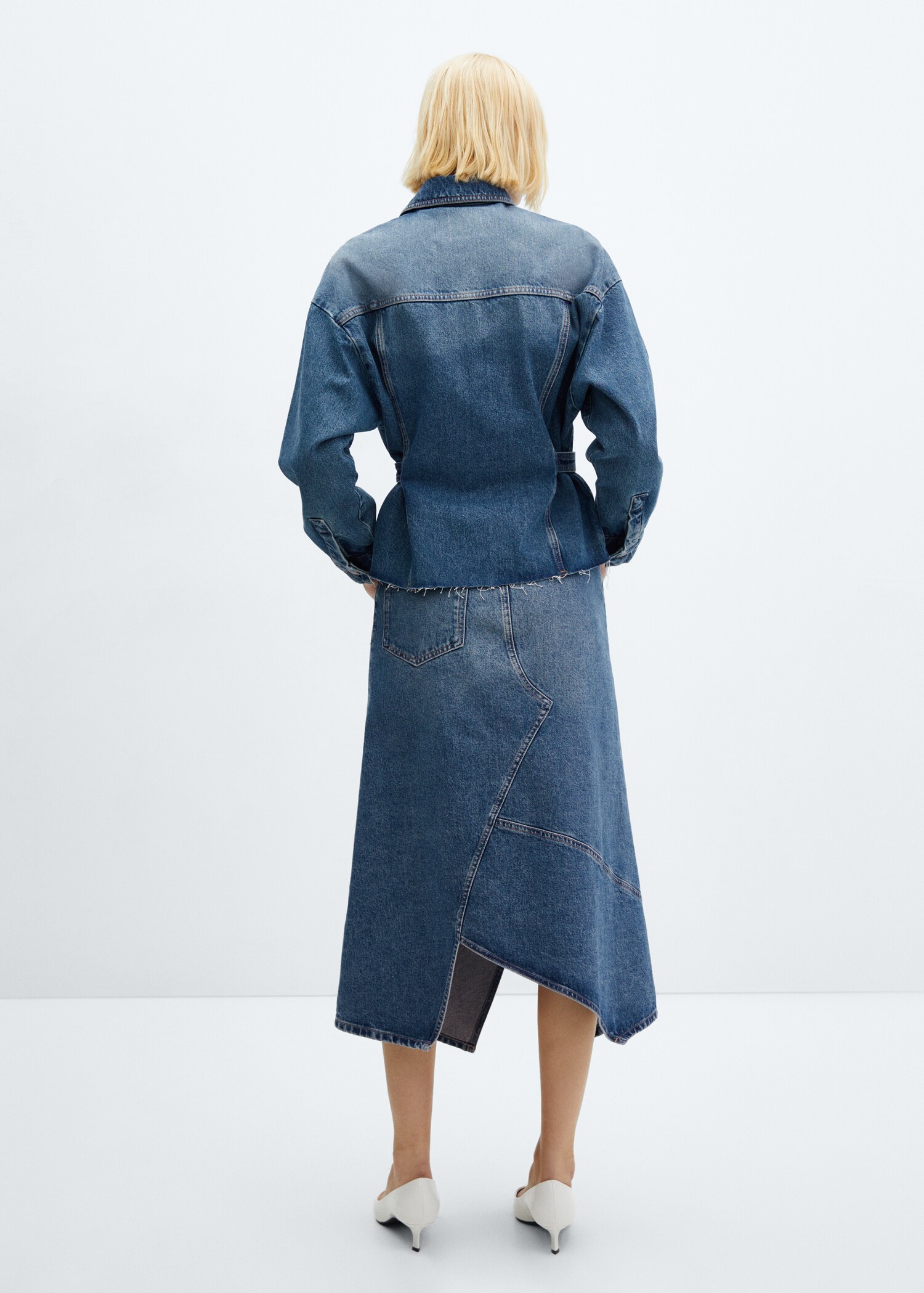 Asymmetrische denim rok - Achterkant van het artikel