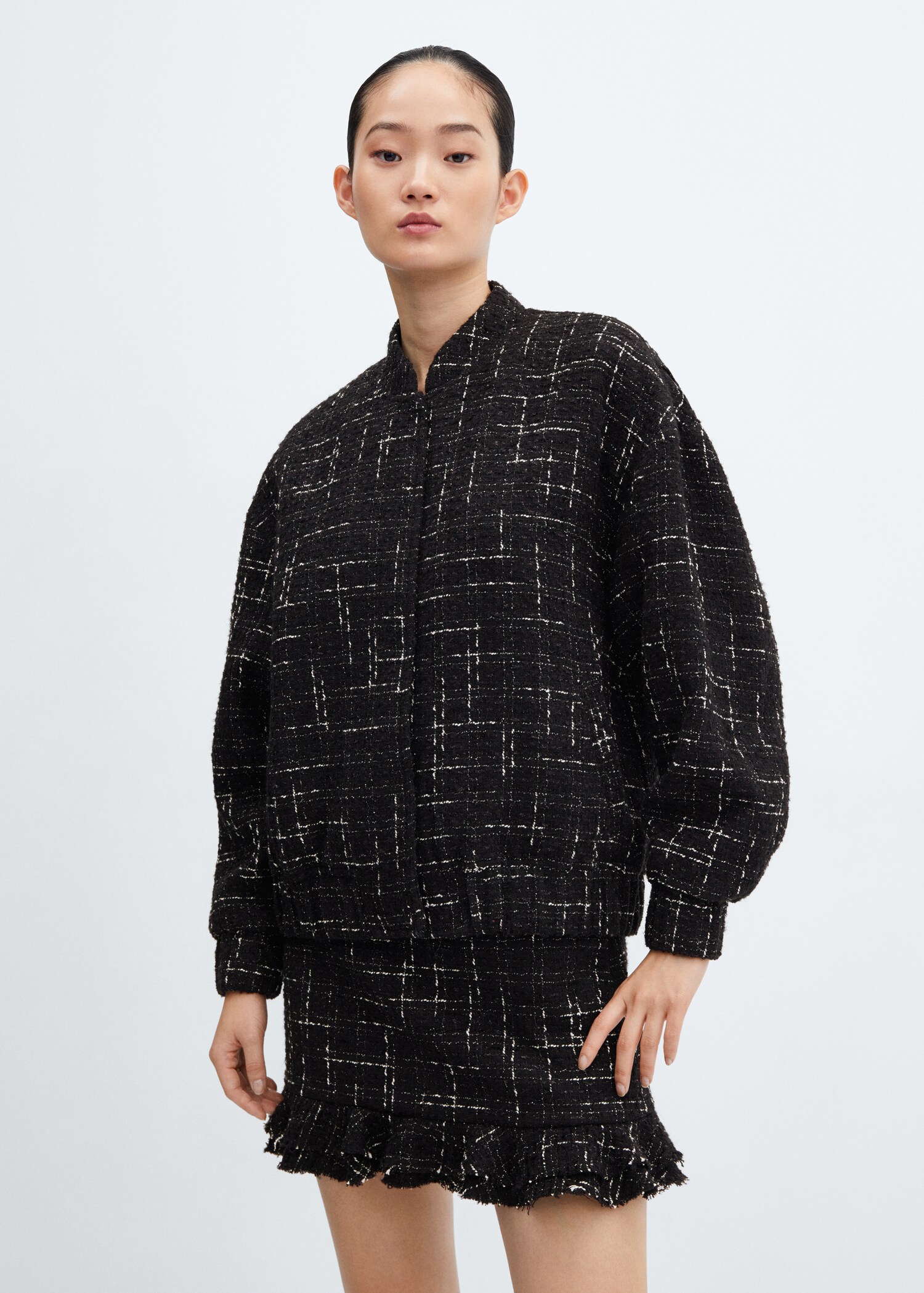 Chaqueta bomber tweed - Plano medio