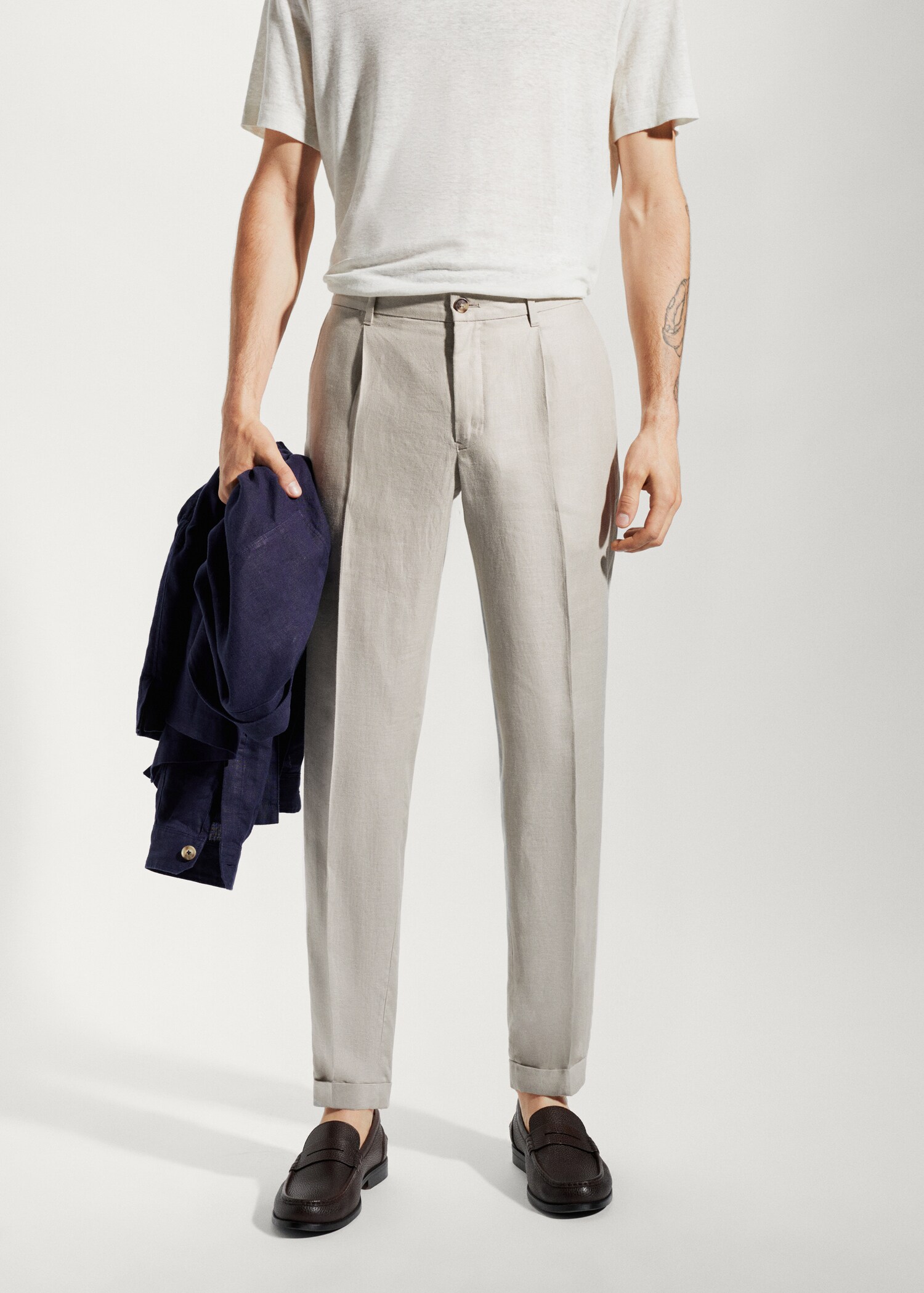 Брюки 100% лен regular fit - Средний план