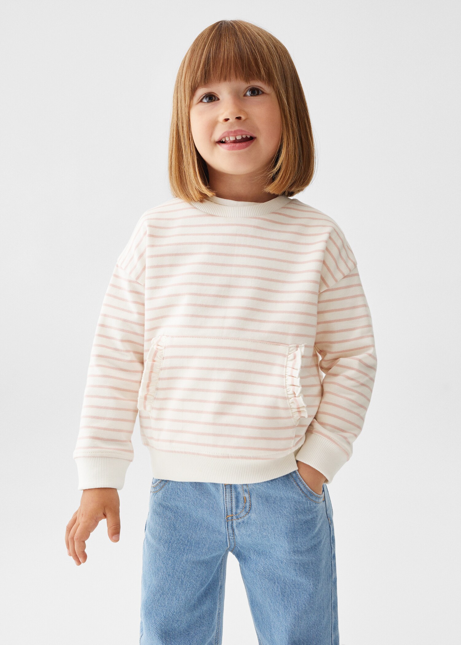 Striped cotton-blend sweatshirt - Medium plane
