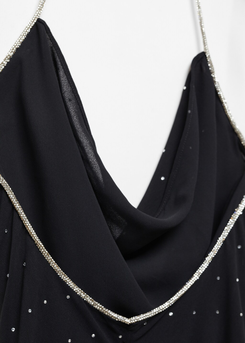 Draped-neck rhinestone dress - Women | MANGO Montenegro