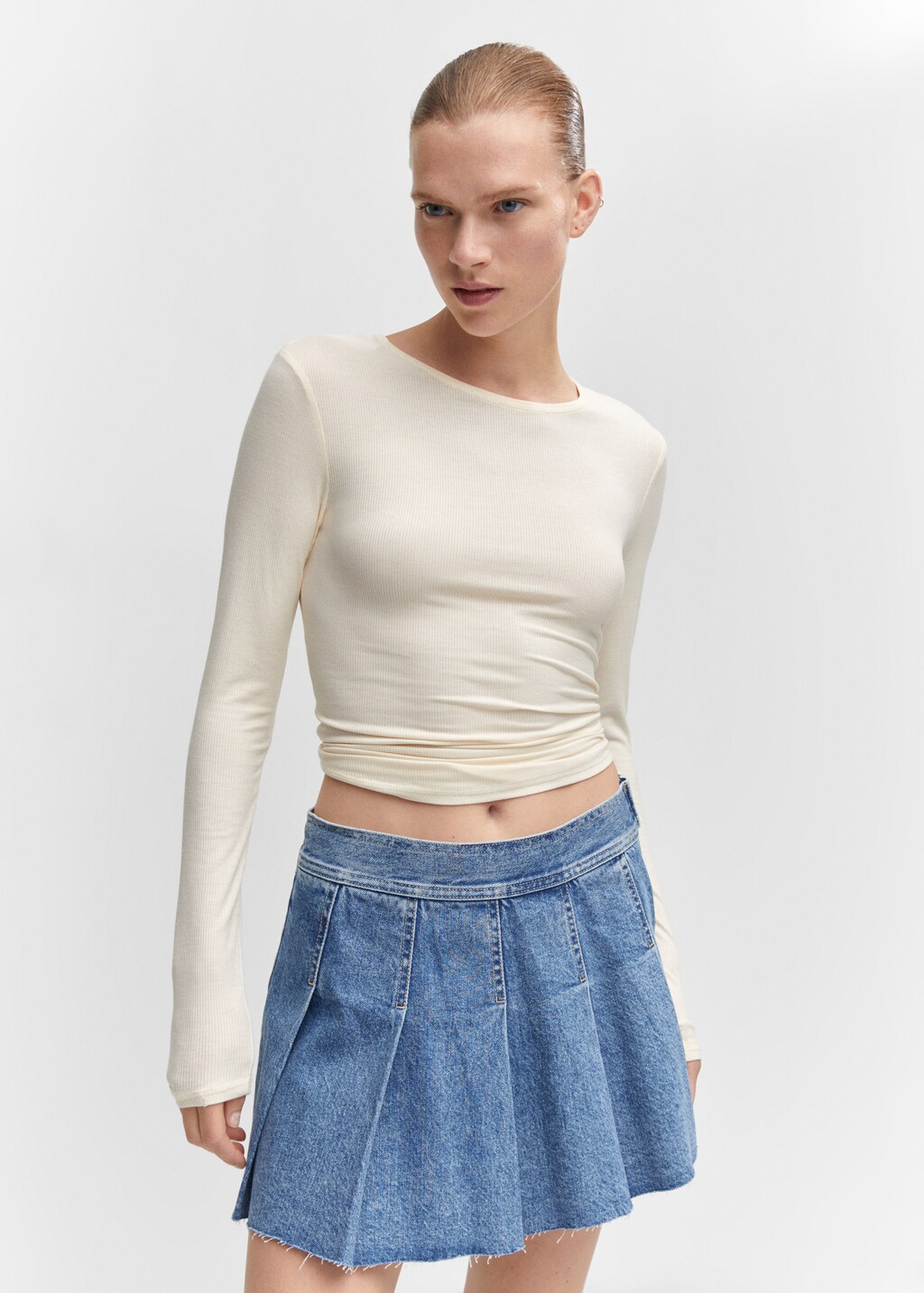 Denim mini-skirt - Woman | MANGO USA