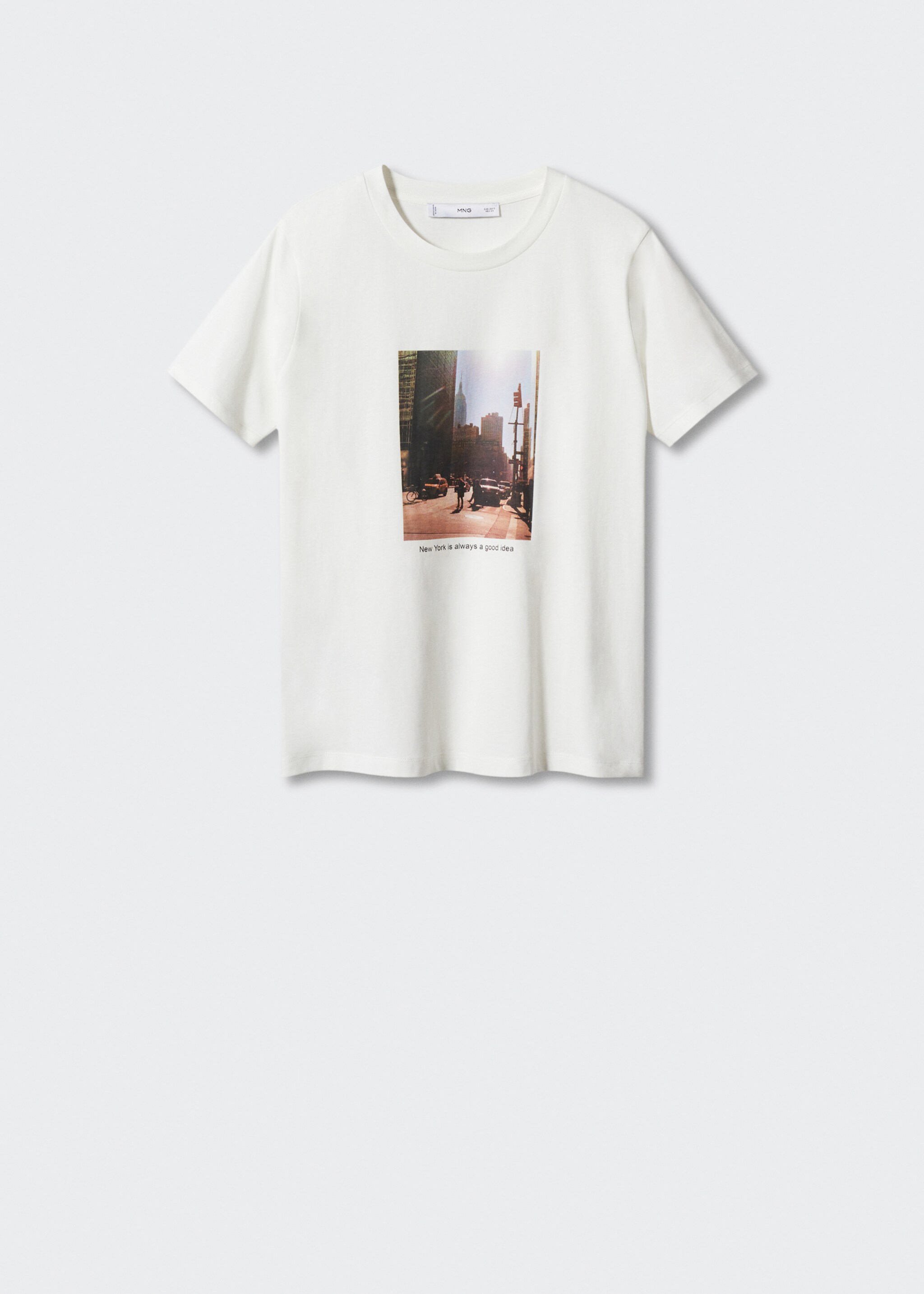 Хлопковая футболка с принтом - Изделие без модели, Грязно-белый. Ref: 57073812-00.