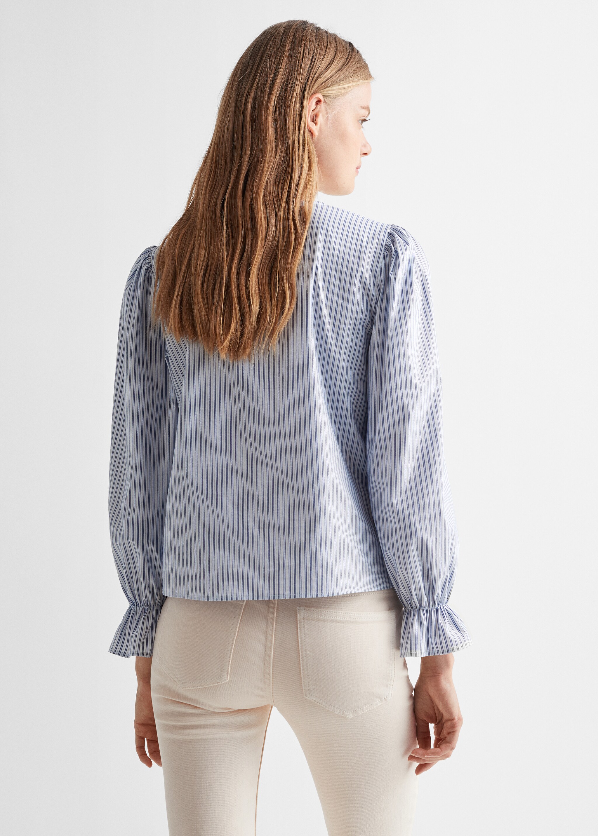 Striped cotton blouse - Achterkant van het artikel
