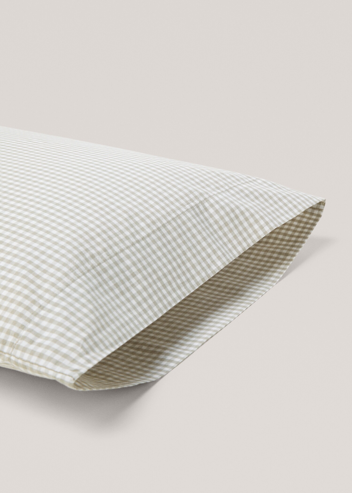 Gingham-check pillow case 45x110cm - Details of the article 1