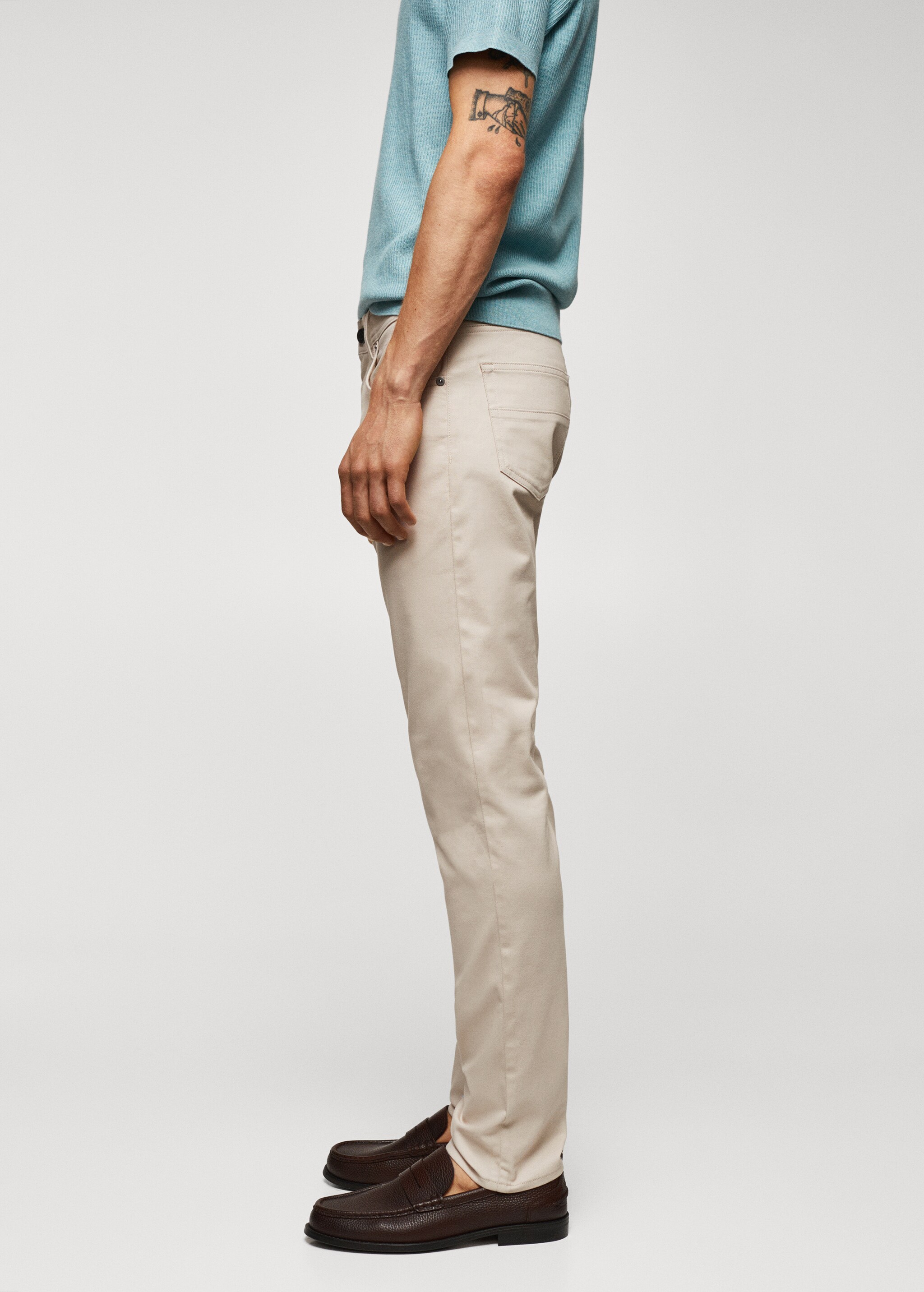 Slim fit serge cotton trousers - Details of the article 2