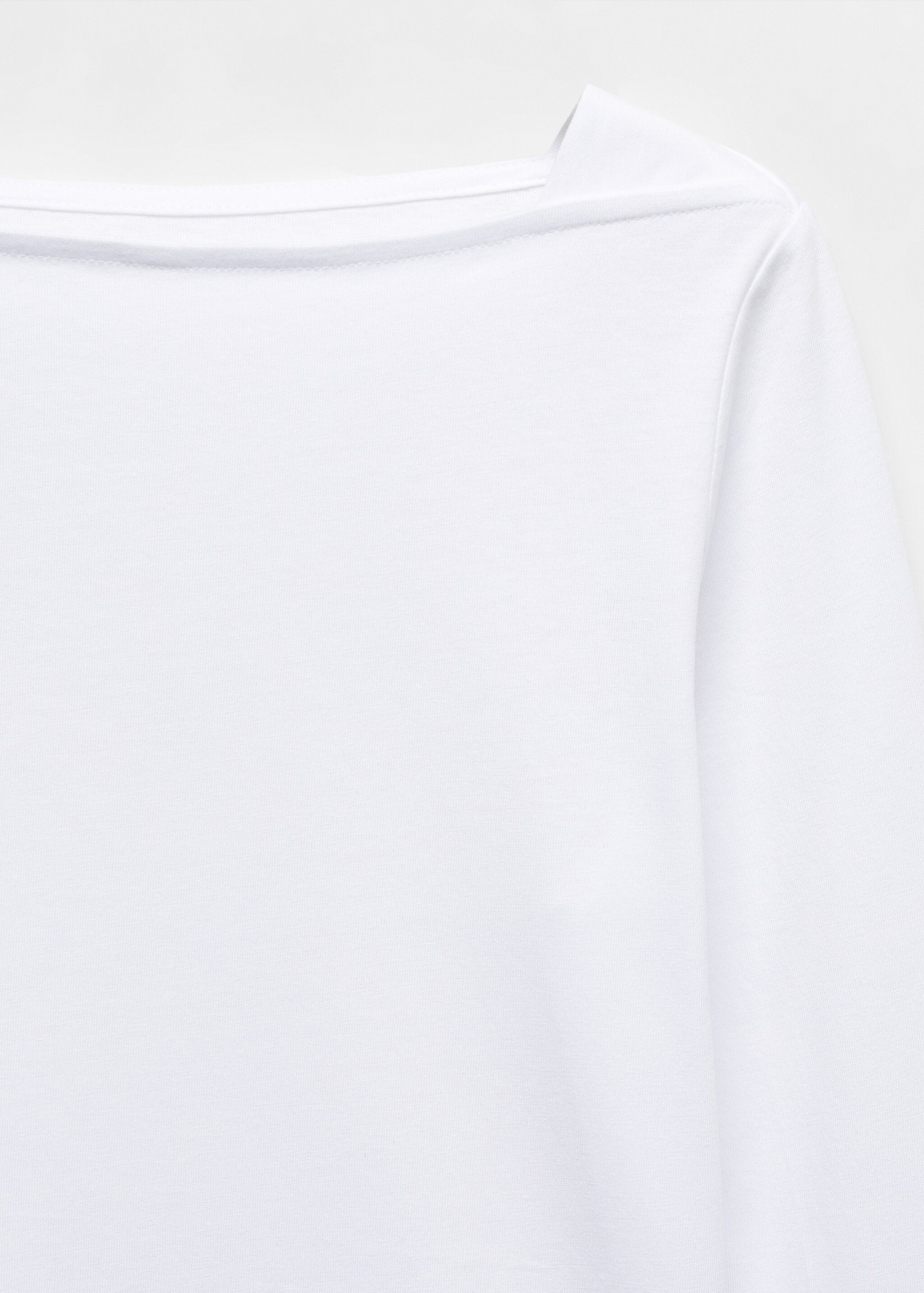 Cotton boat neck t-shirt - Details of the article 8