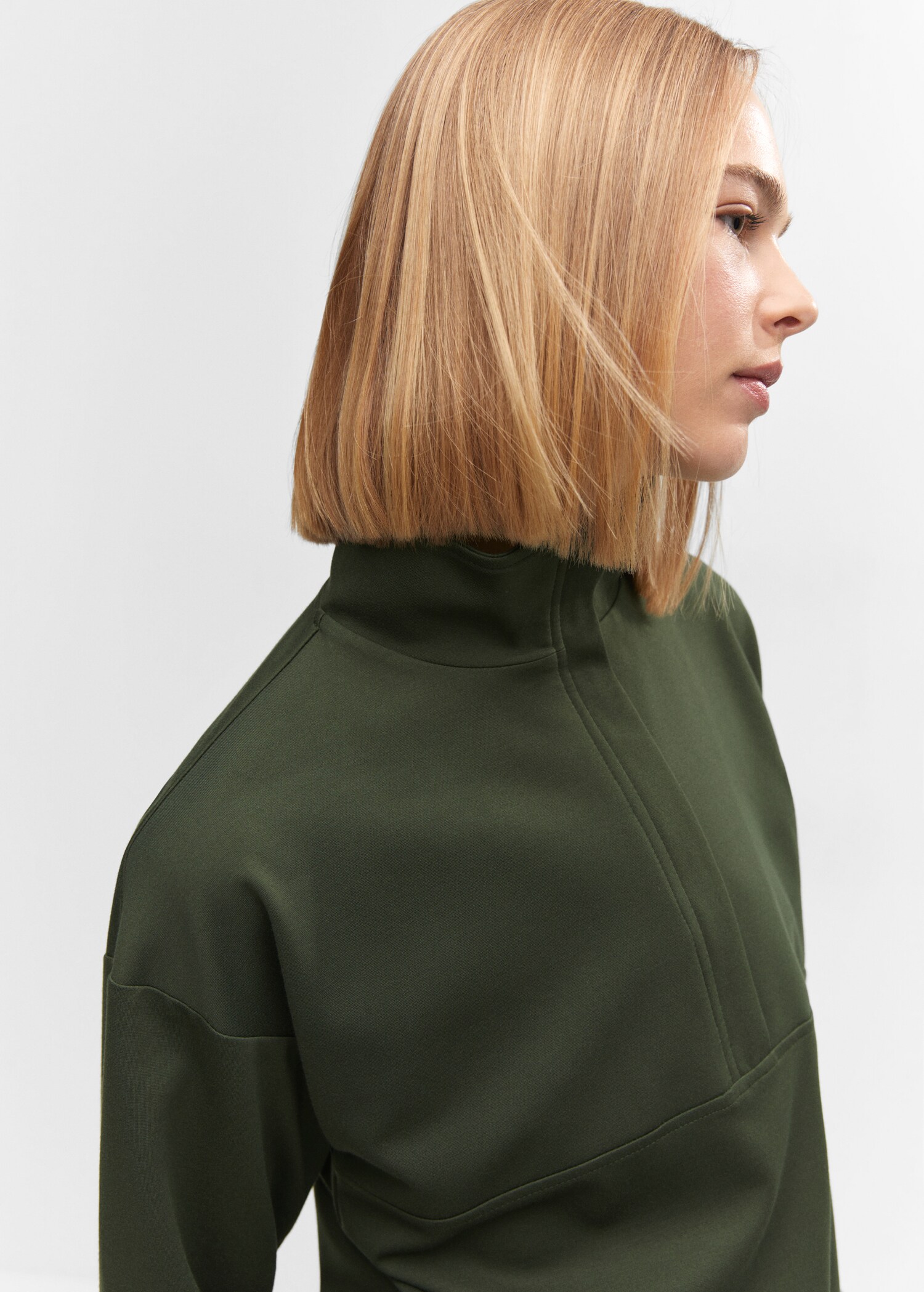 Perkins-neck sweater with zip - Details of the article 1