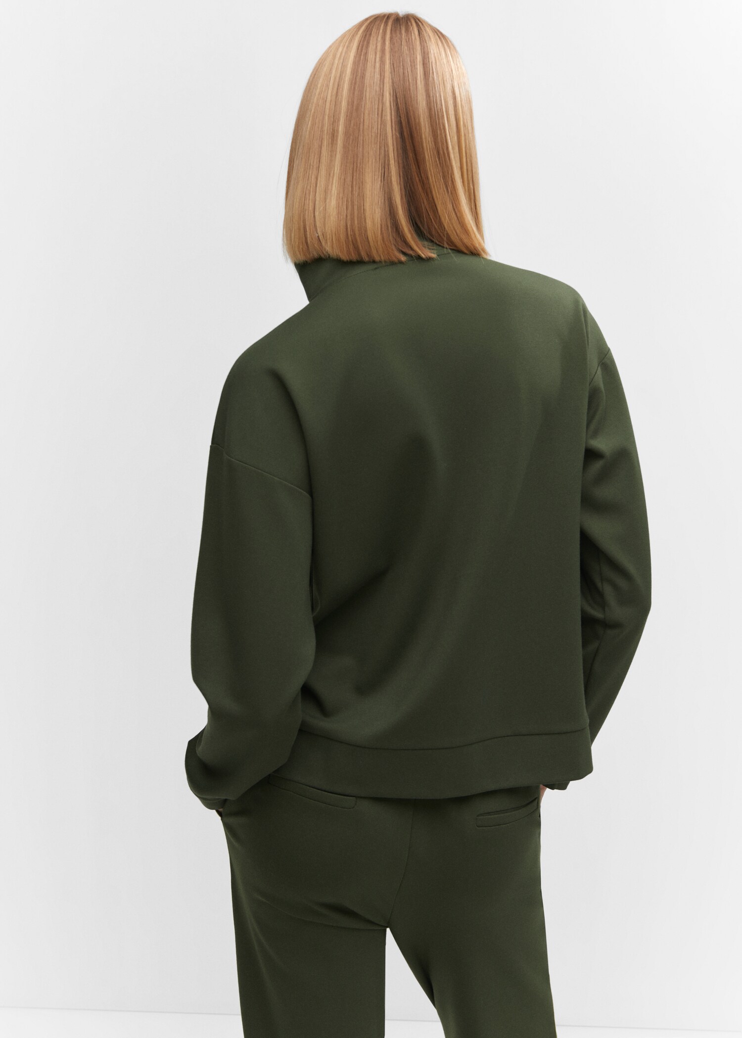 Perkins-neck sweater with zip - Reverse of the article