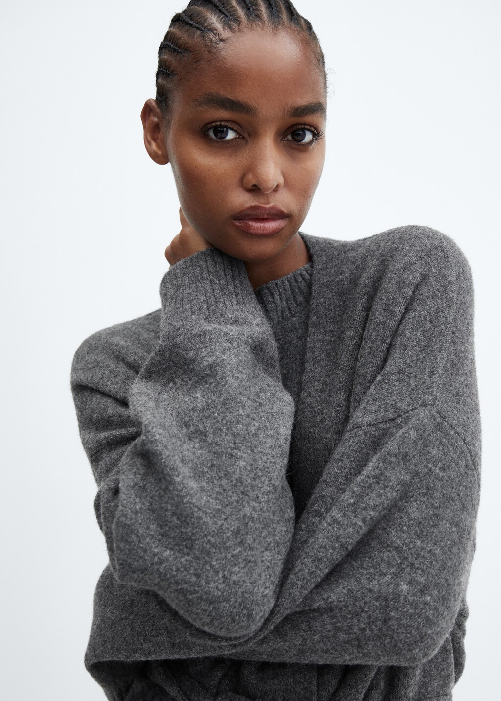 Grey knit cardigan womens hotsell