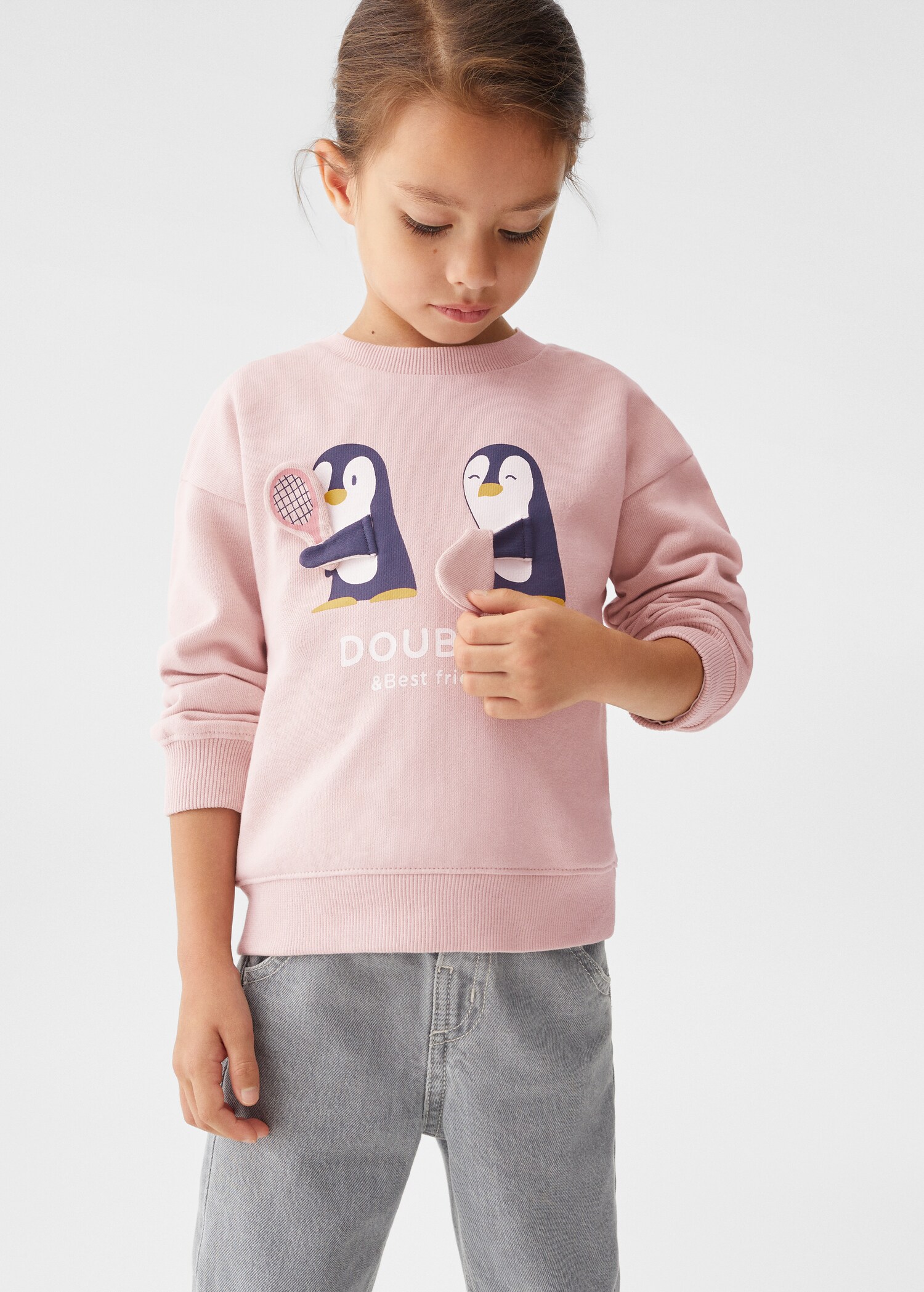 Sudadera estampada relieve - Plano medio