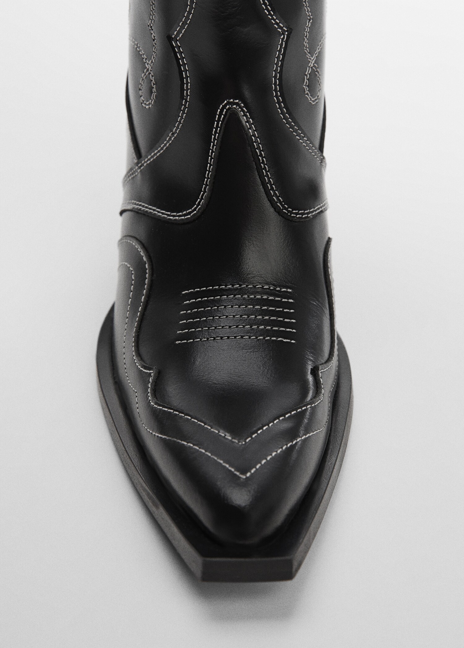 Bottines cow-boy cuir surpiqûres - Détail de l'article 1