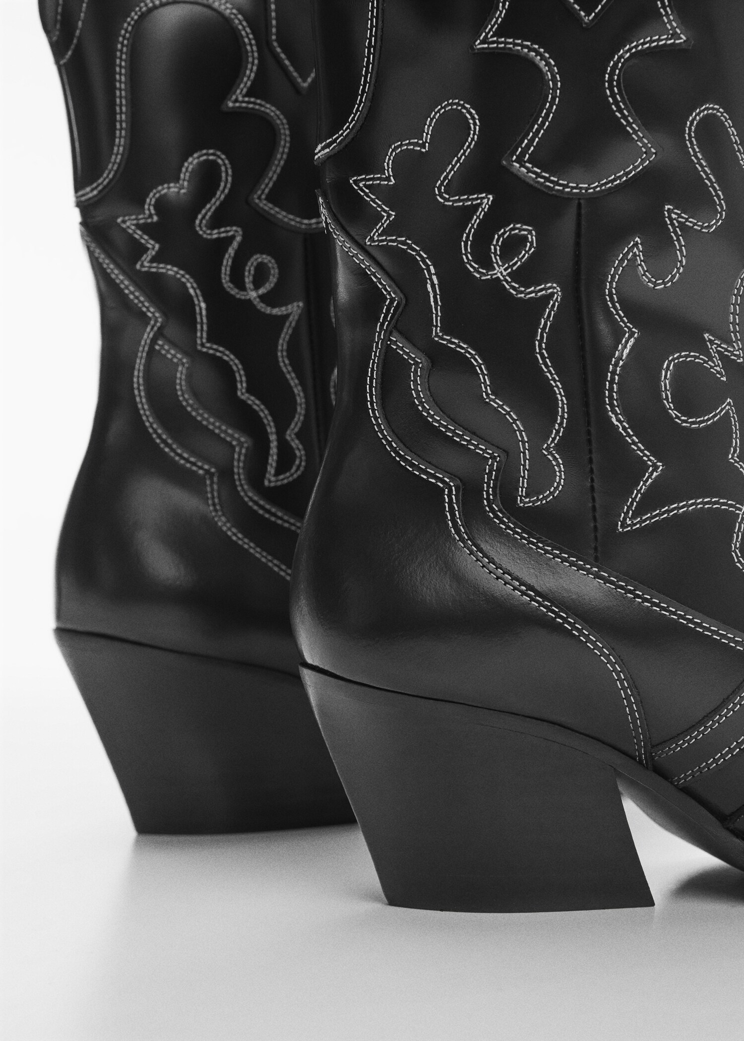 Bottines cow-boy cuir surpiqûres - Détail de l'article 2