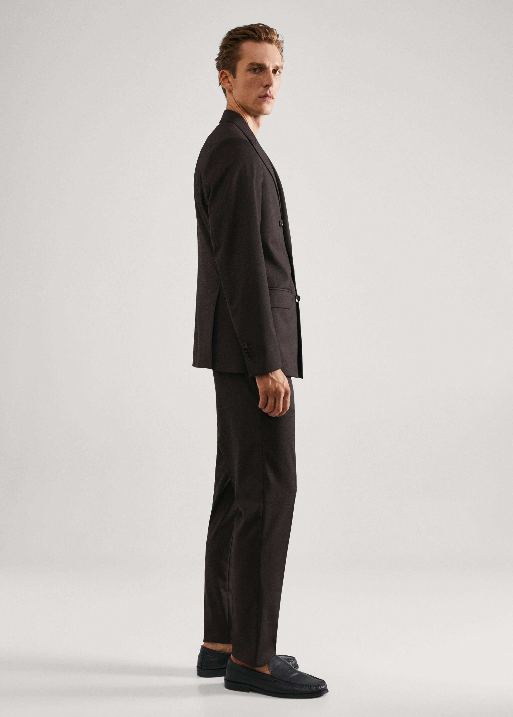 Slim fit double-breasted suit blazer - Details of the article 2