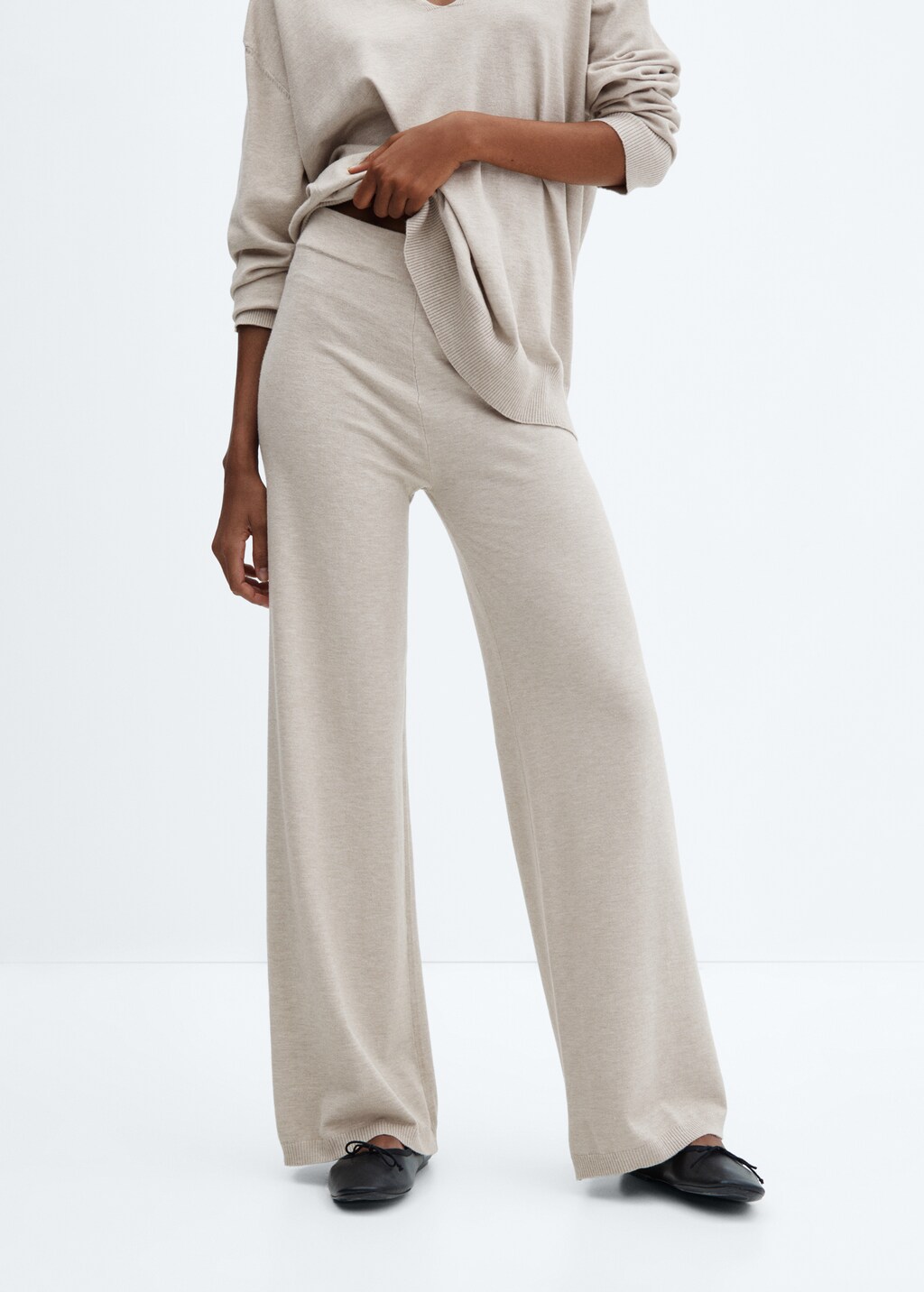 Mango Wideleg-Strickhose