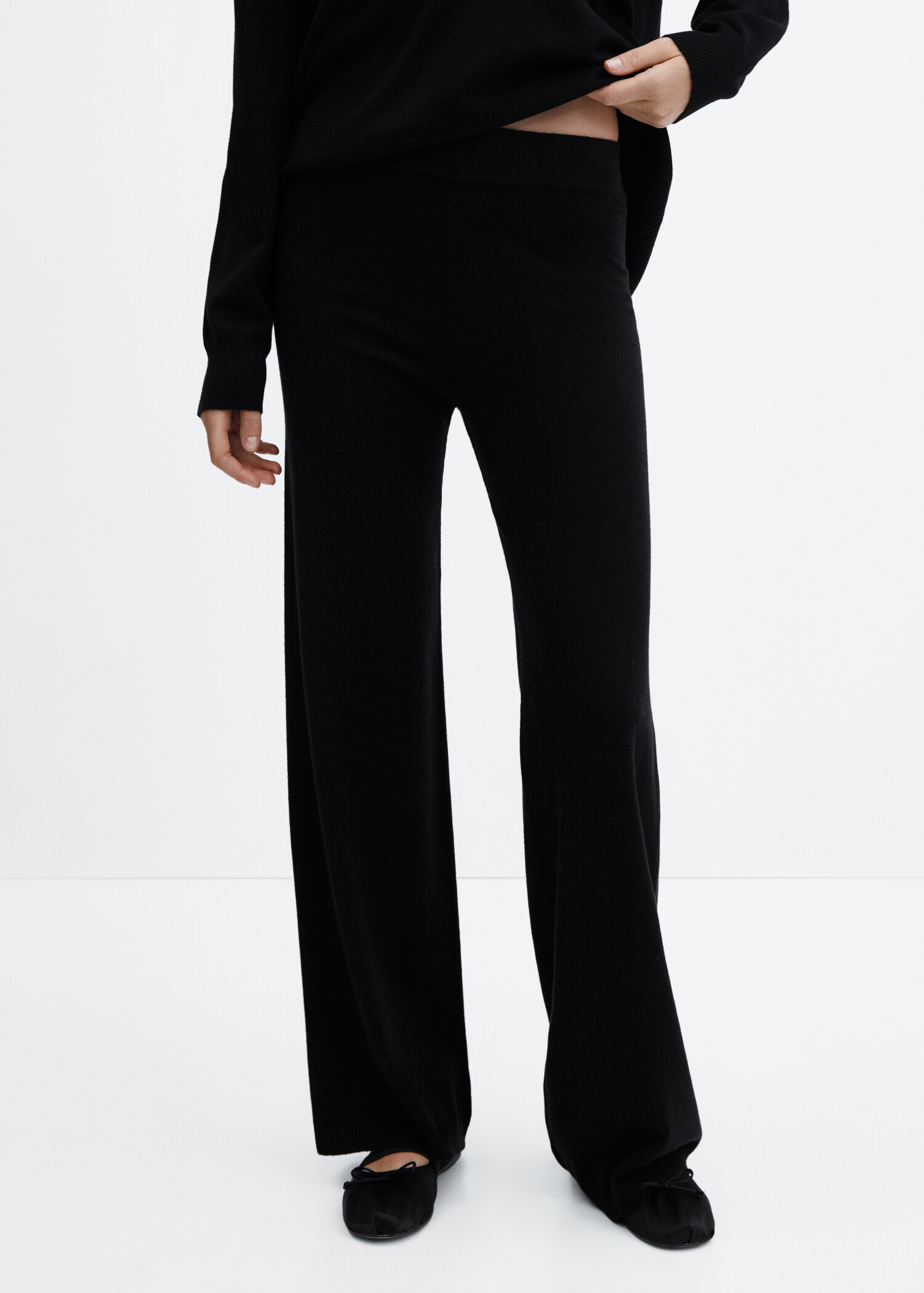 Knitted wideleg trousers - Medium plane