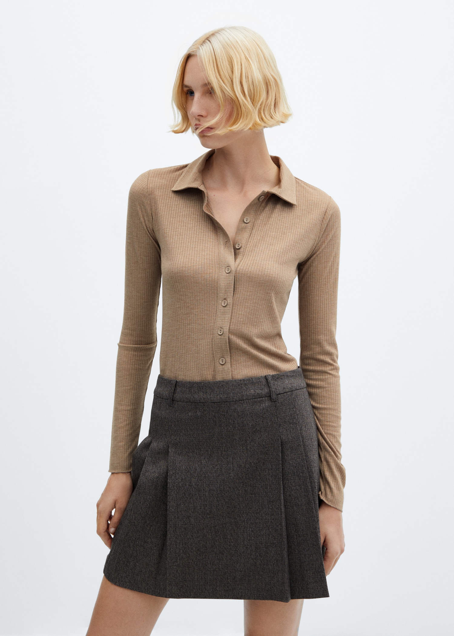 Rib-knit shirt - Medium plane