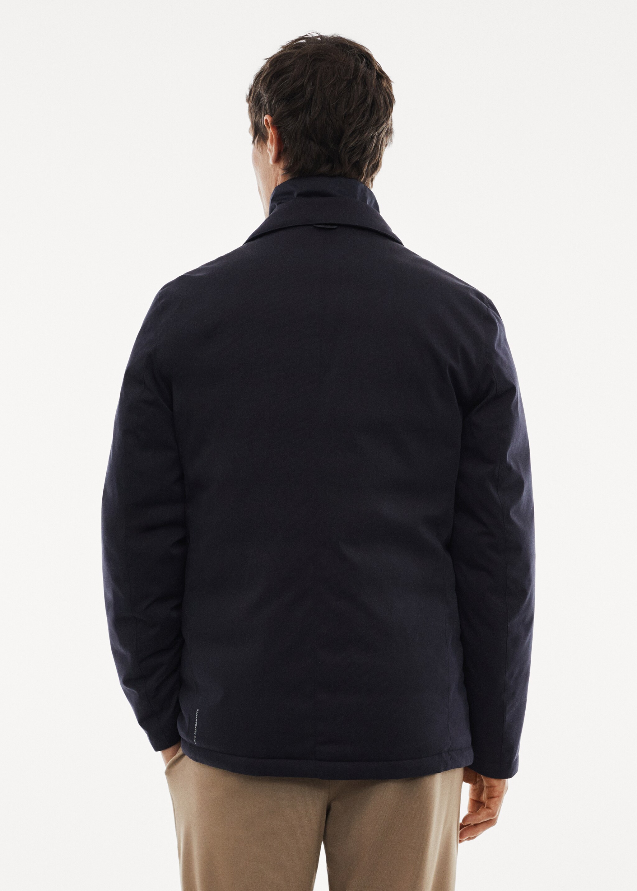 Water-repellent jacket with feather filling - Reverse of the article