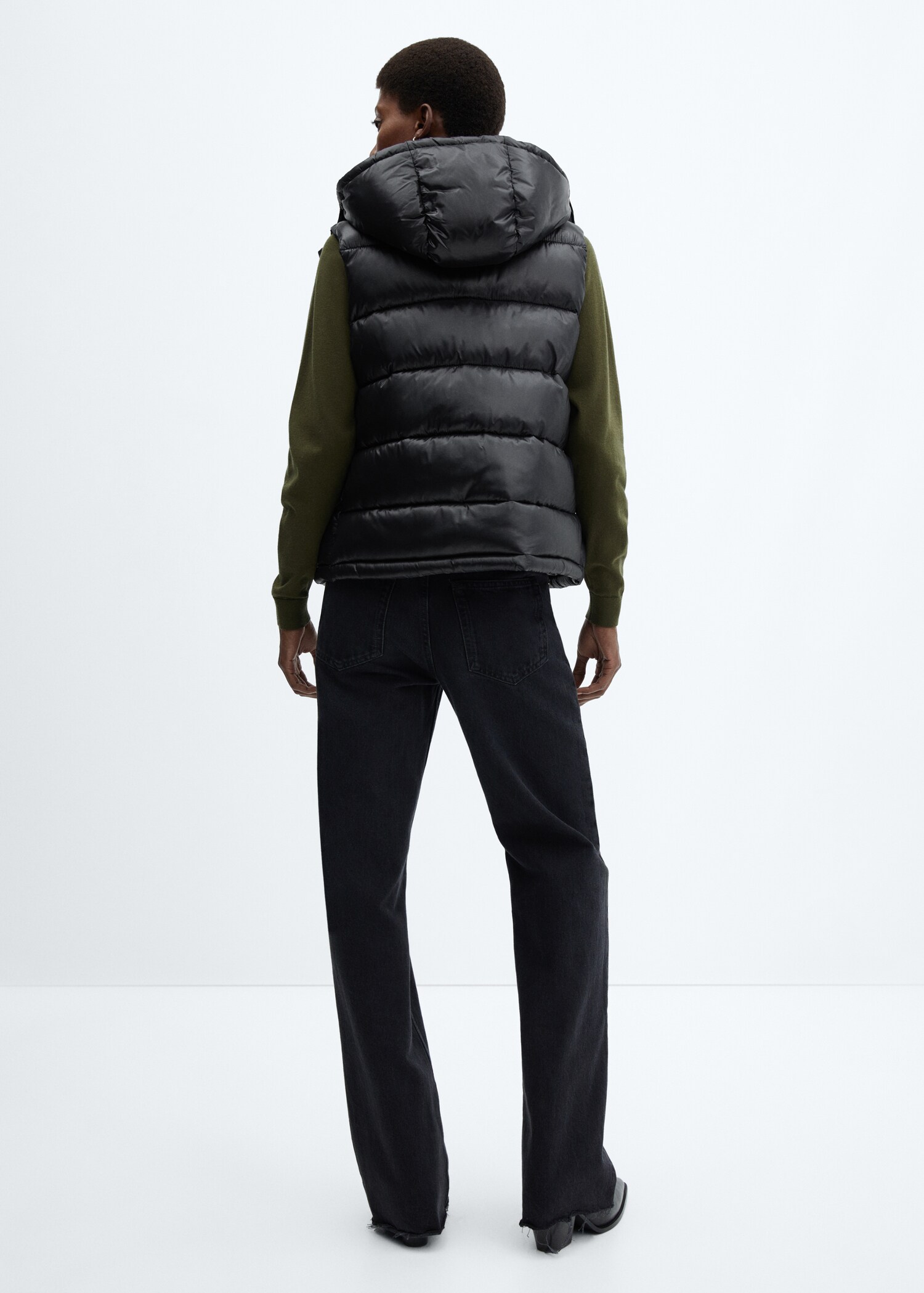 Gilet matelassé imperméable à capuche - Verso de l’article