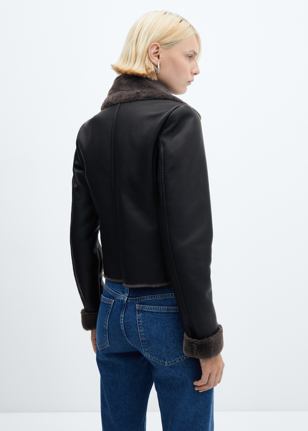 Mango faux shearling jacket clearance