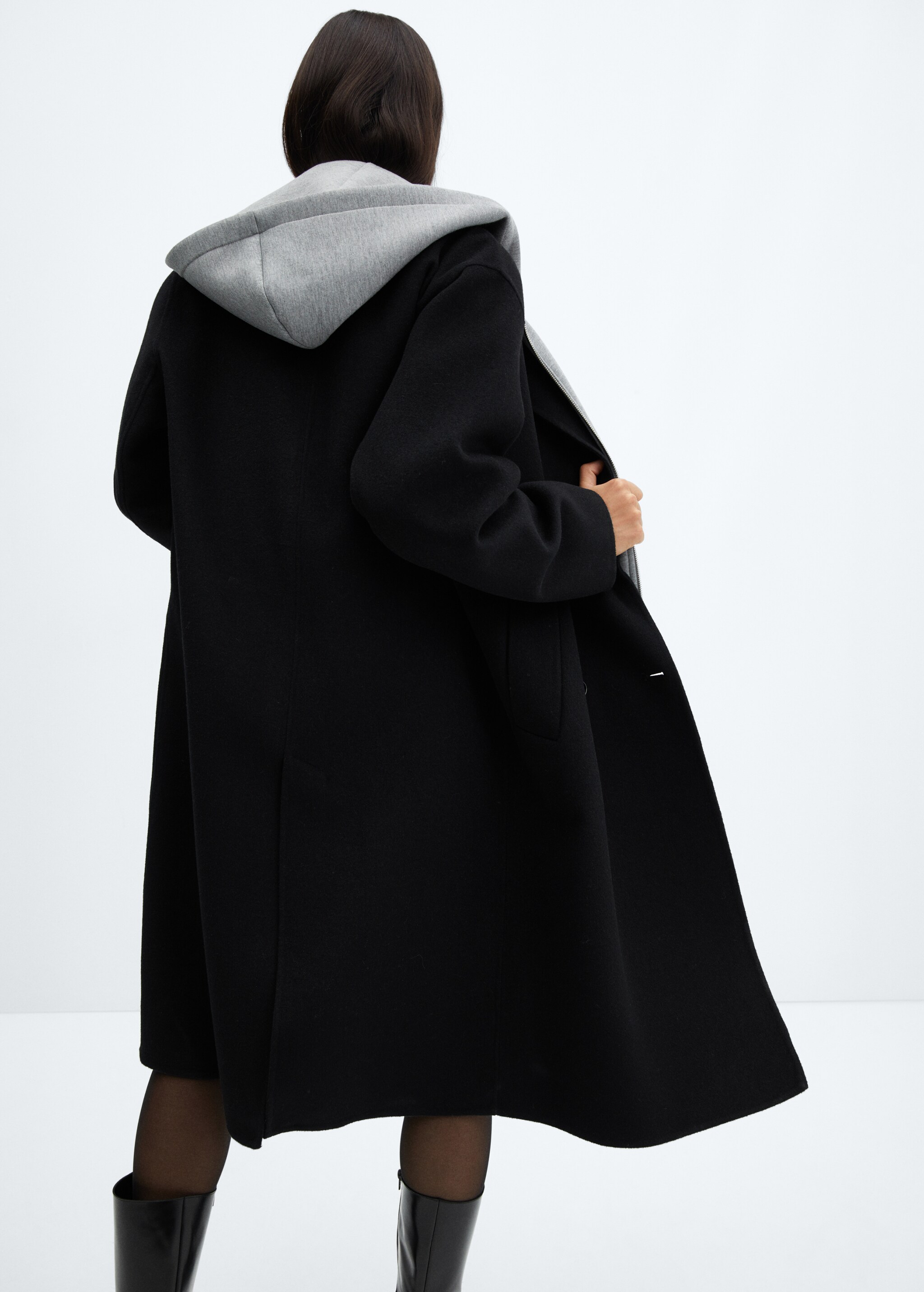 Płaszcz wełniany handmade oversize - Tylna strona artykułu