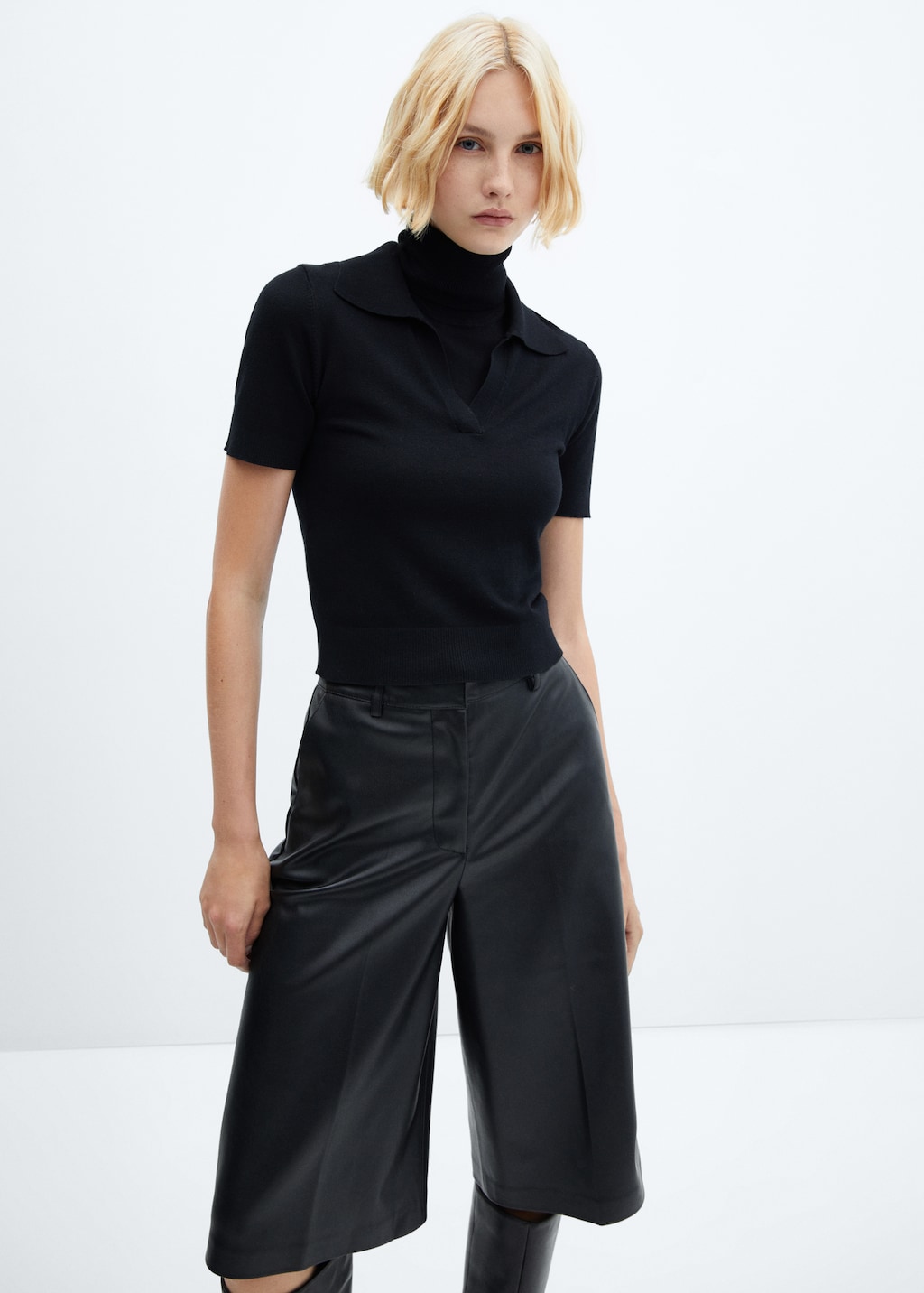 Leather effect Bermuda shorts - Women | MANGO Kosovo