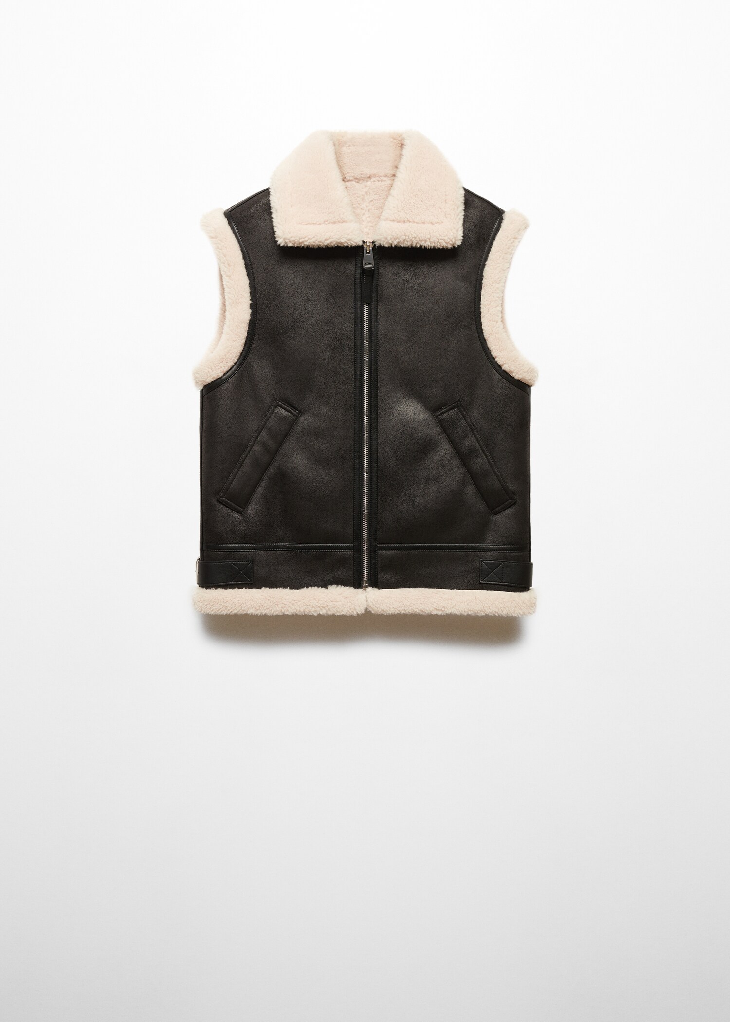 Shearling-lined leather-effect gilet - Zboží bez modelu