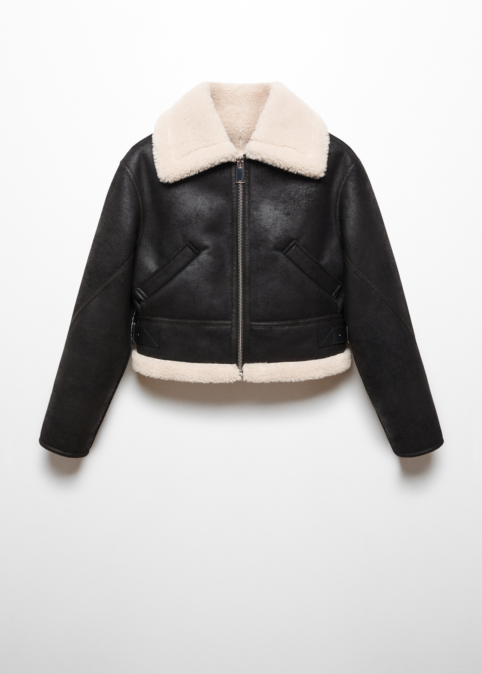 Faux shearling-lined short jacket - Article without model